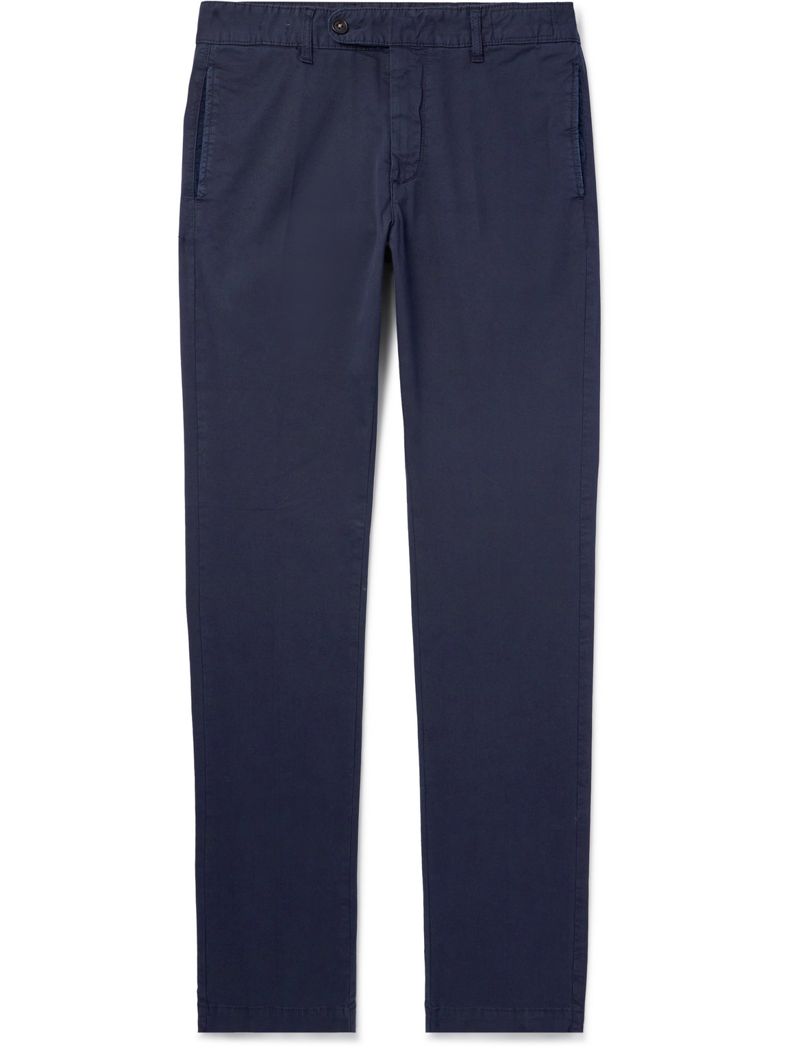 Massimo Alba Winch2 Slim-fit Straight-leg Cotton-blend Twill Trousers In Blue