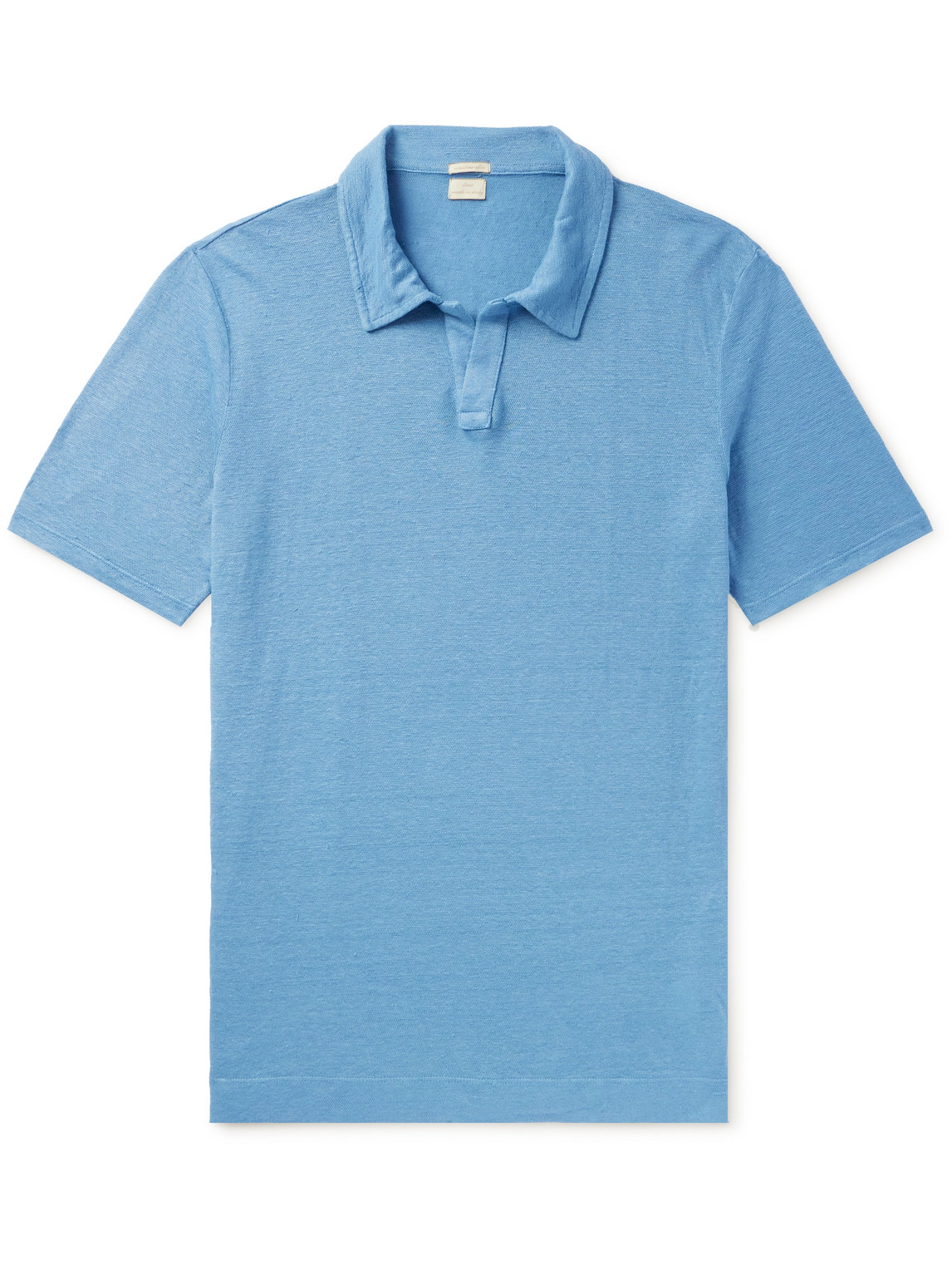 Massimo Alba Aruba Linen-piqué Polo Shirt In Blue