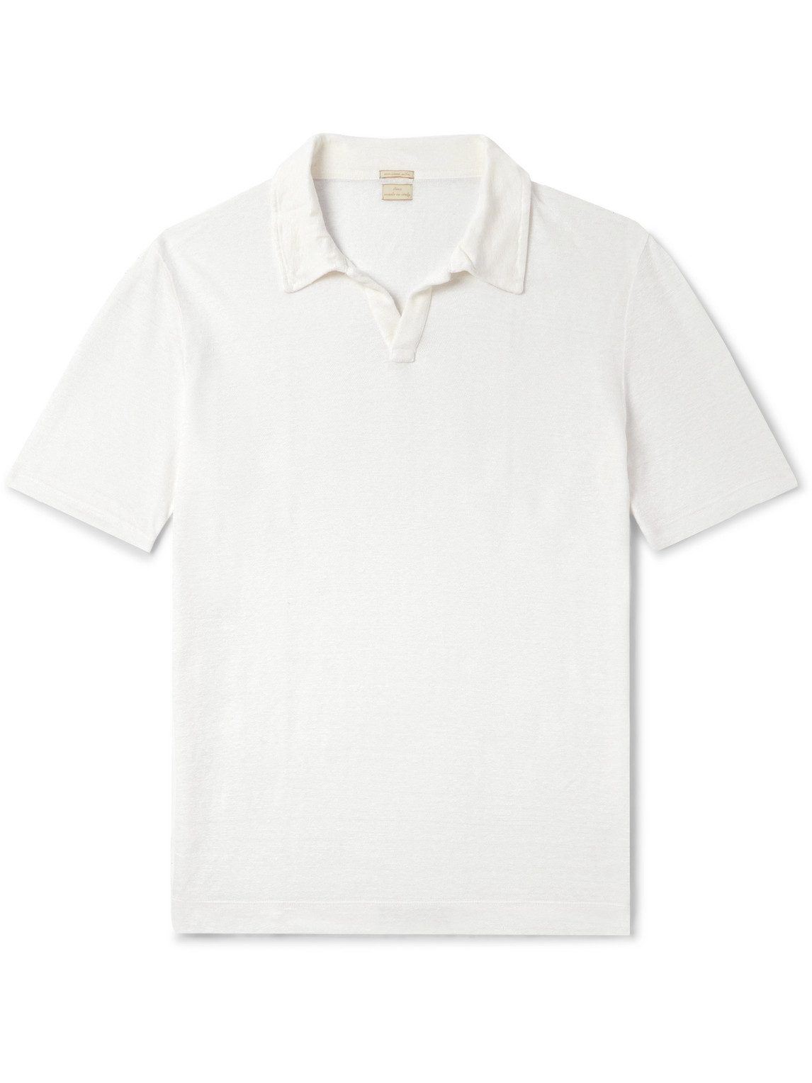 Massimo Alba Aruba Slim-fit Linen-piqué Polo Shirt In White