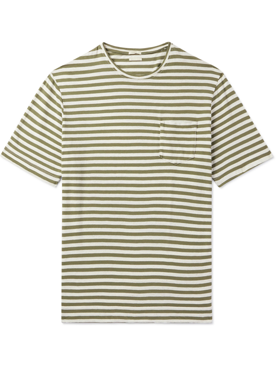 Massimo Alba Panarea Striped Cotton And Linen-blend T-shirt In White