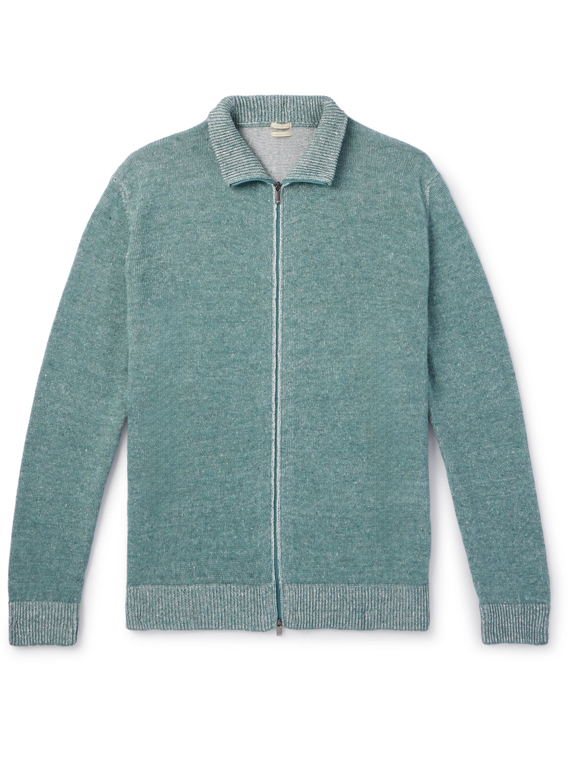 Massimo Alba Egon Linen And Cashmere-blend Zip-up Cardigan In Blue