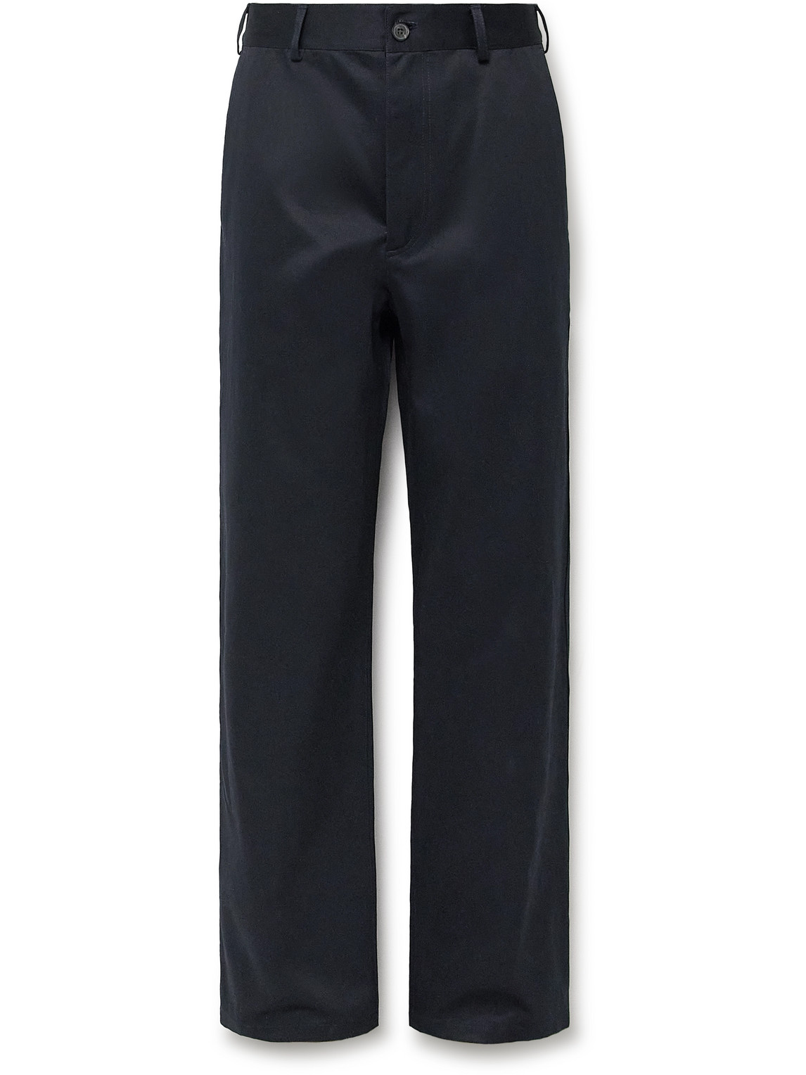 Nili Lotan Corentin Straight-leg Cotton-twill Trousers In Blue