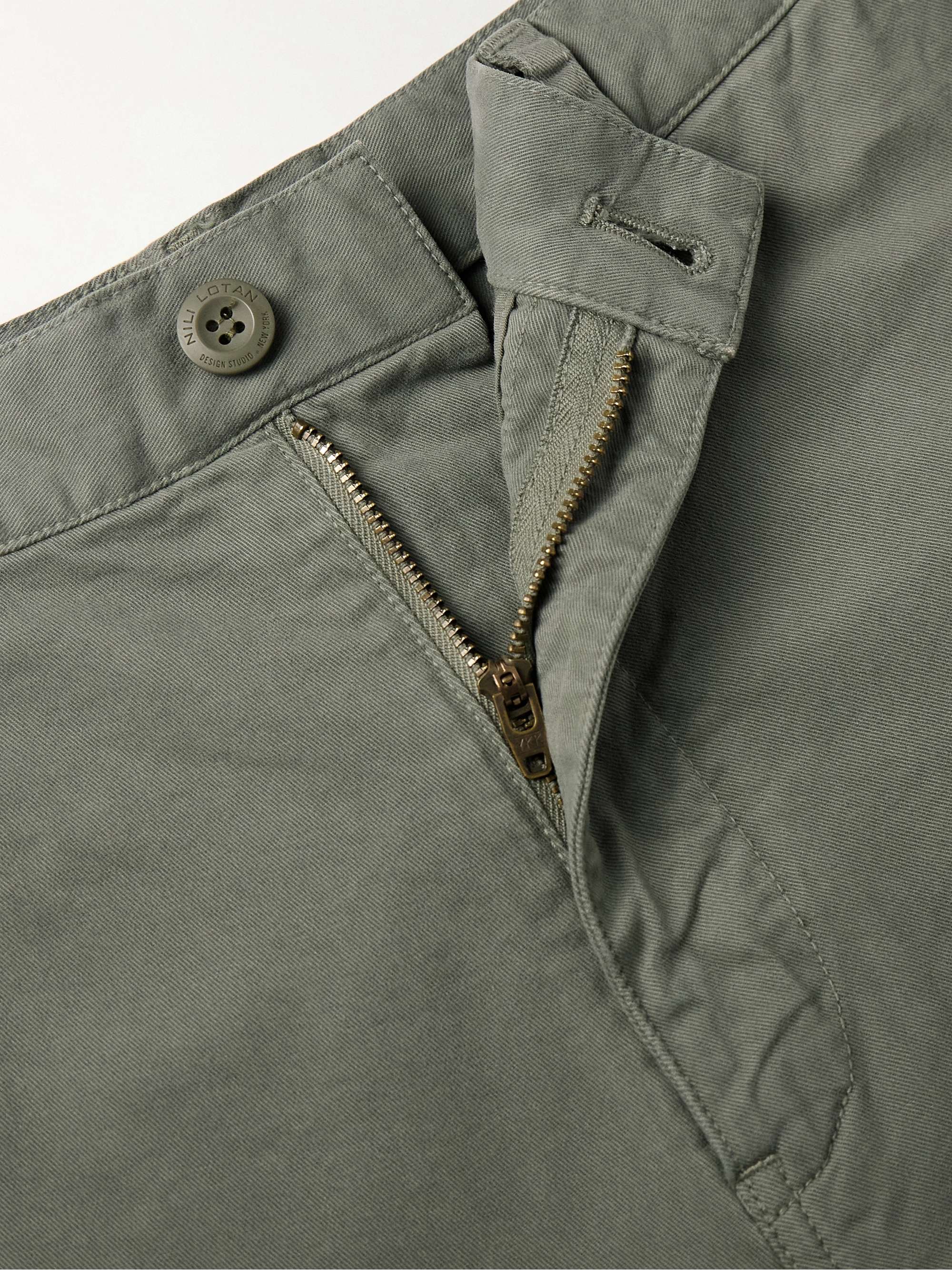 NILI LOTAN Carpenter Straight-Leg Stretch-Cotton Twill Trousers