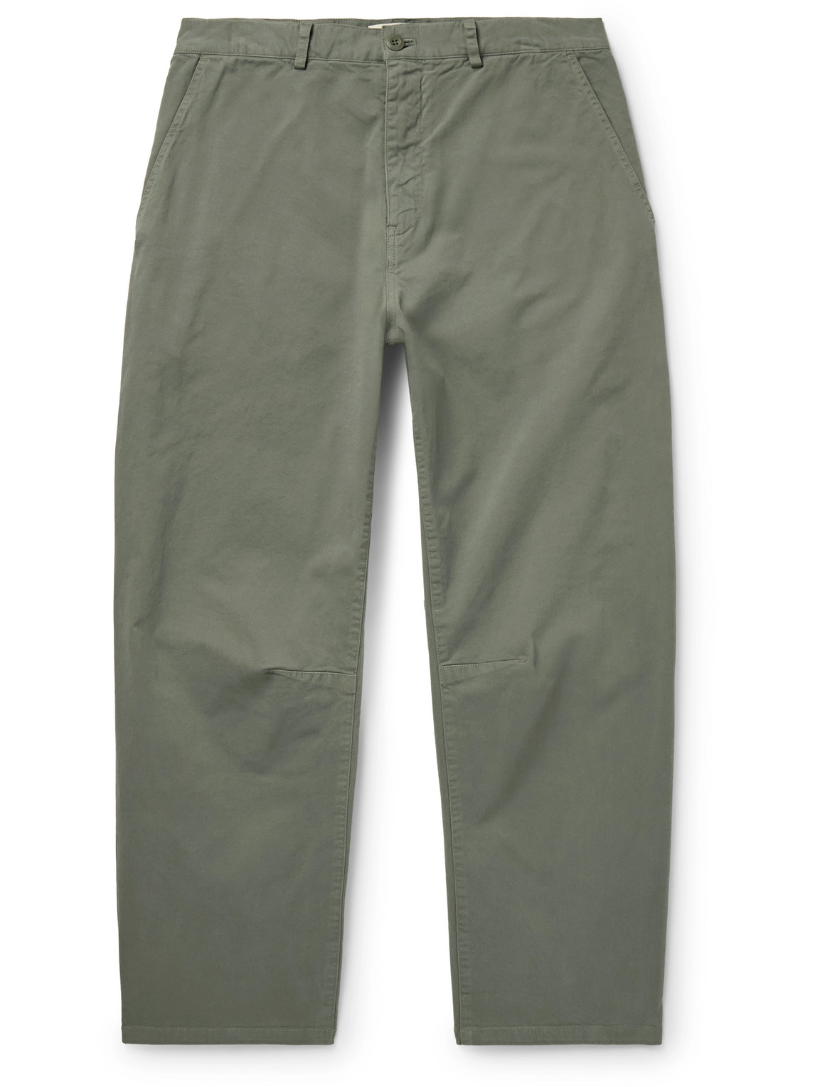 NILI LOTAN CARPENTER STRAIGHT-LEG COTTON-BLEND TWILL TROUSERS