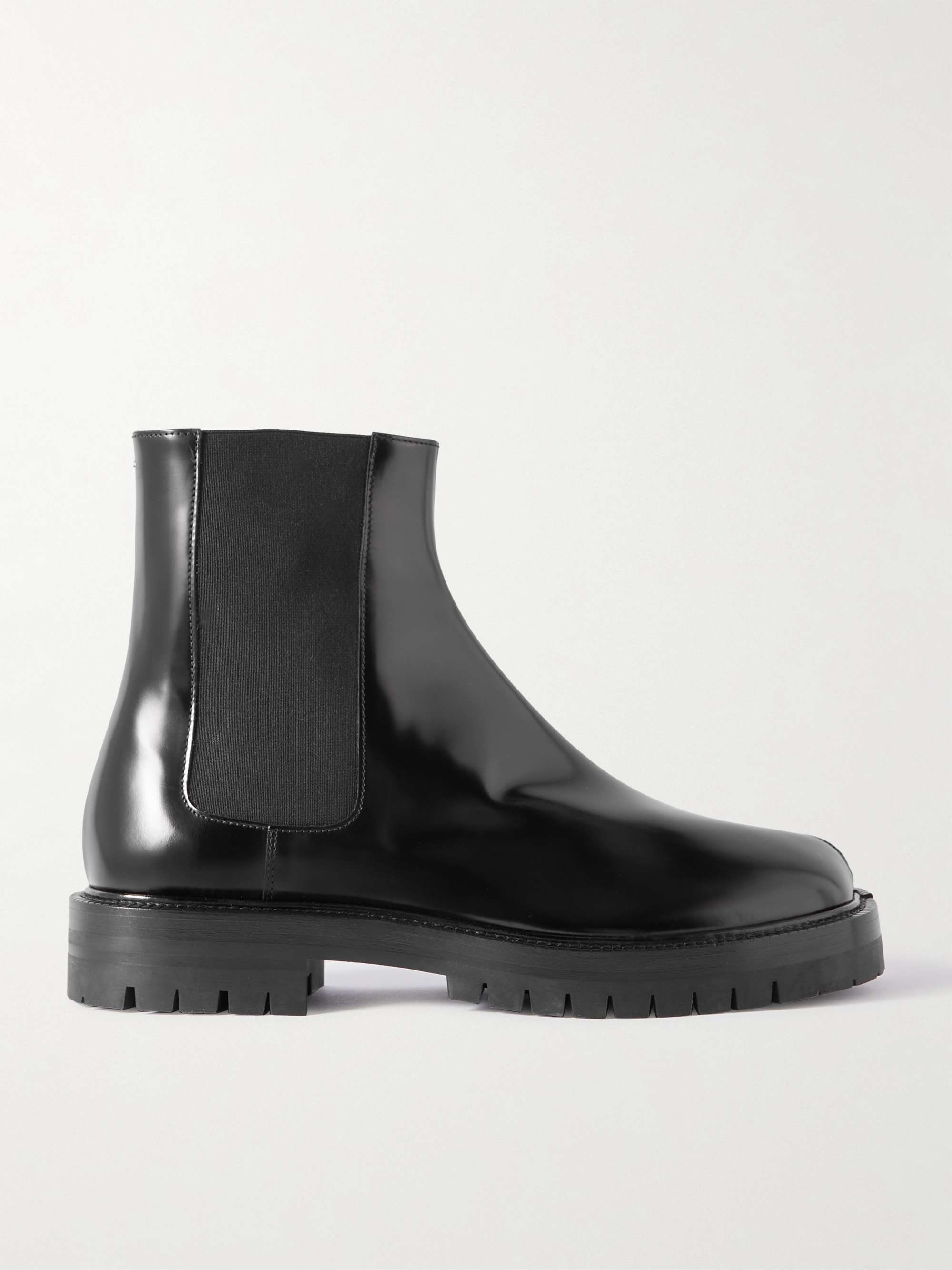 MAISON MARGIELA Tabi Patent-Leather Chelsea Boots for Men | MR PORTER