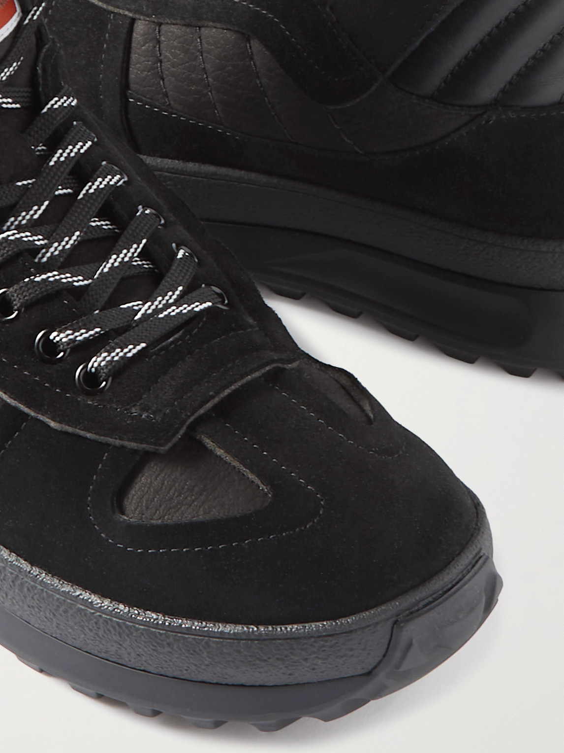 Shop Maison Margiela Climber Leather, Nubuck And Suede High-top Sneakers In Black
