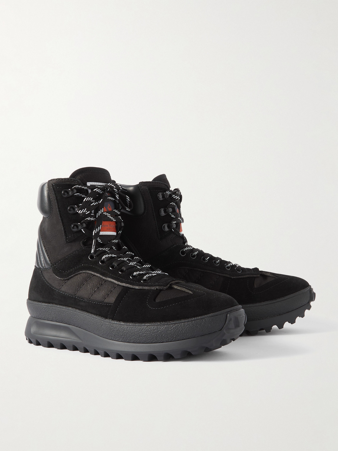 Shop Maison Margiela Climber Leather, Nubuck And Suede High-top Sneakers In Black
