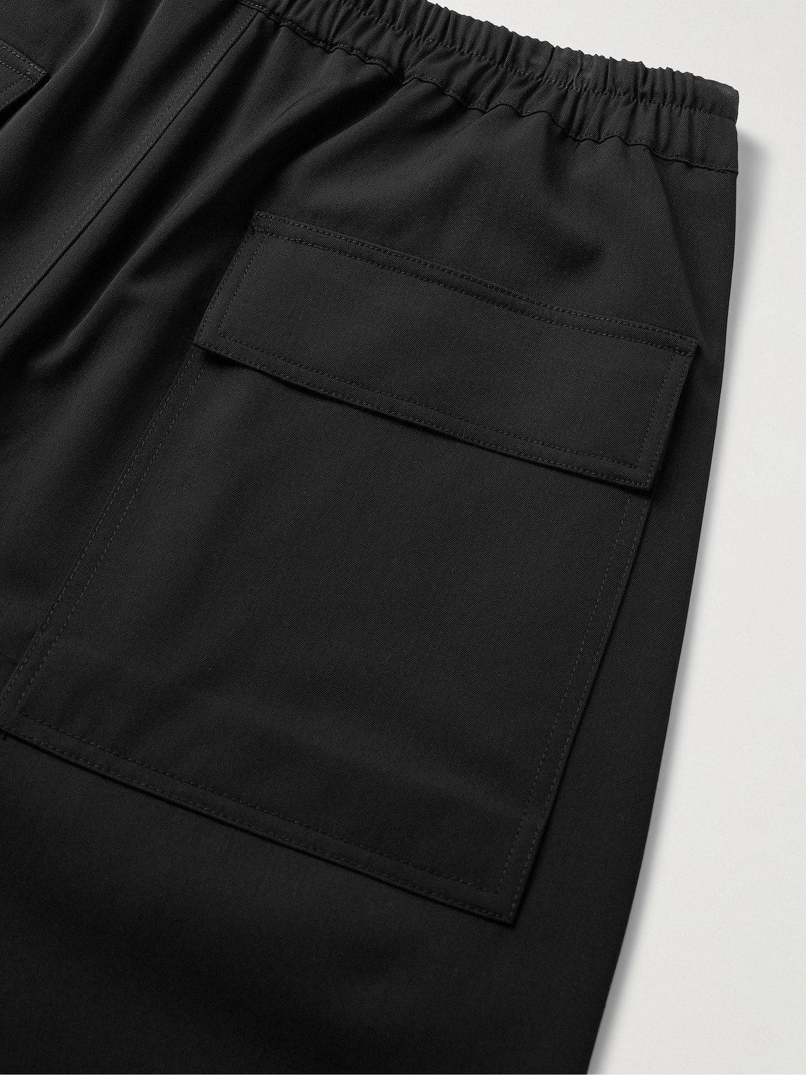 Shop Nili Lotan Walker Tapered Cropped Virgin Wool Drawstring Trousers In Black