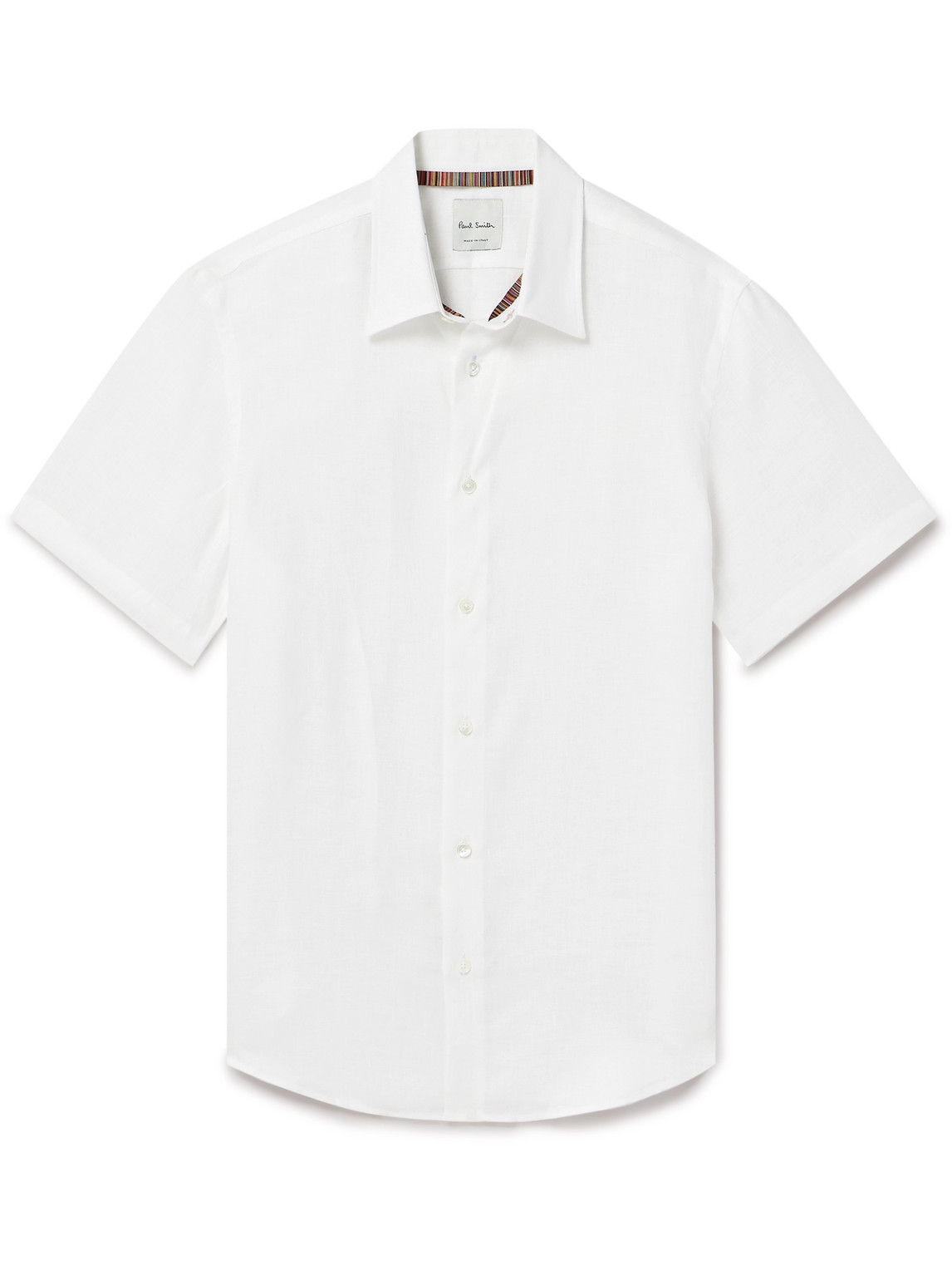 Paul Smith Point-collar Linen Shirt In White