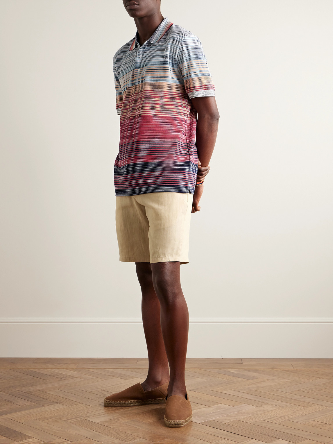 Shop Paul Smith Straight-leg Linen Shorts In Neutrals