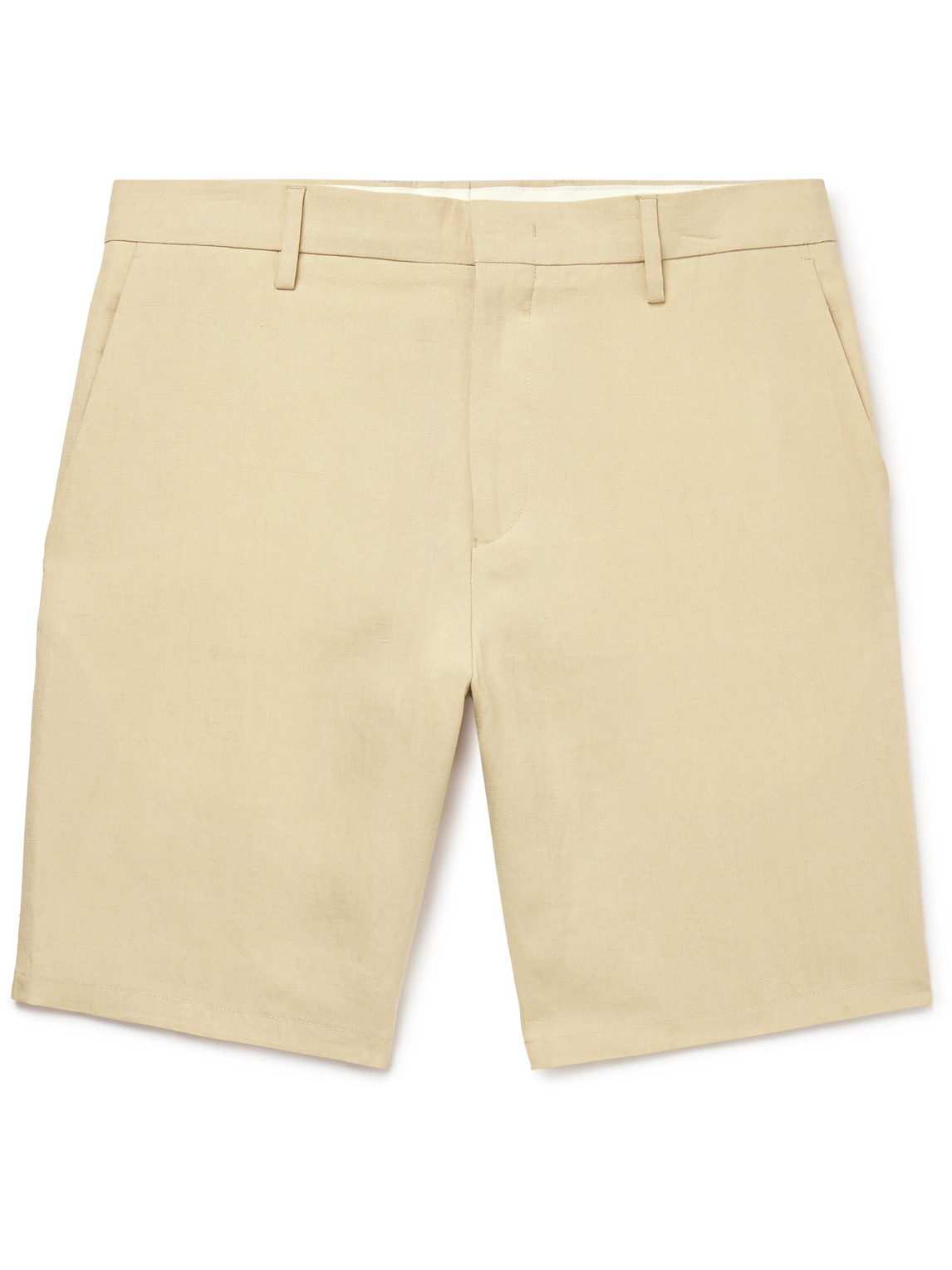 Paul Smith Straight-leg Linen Shorts In Neutrals