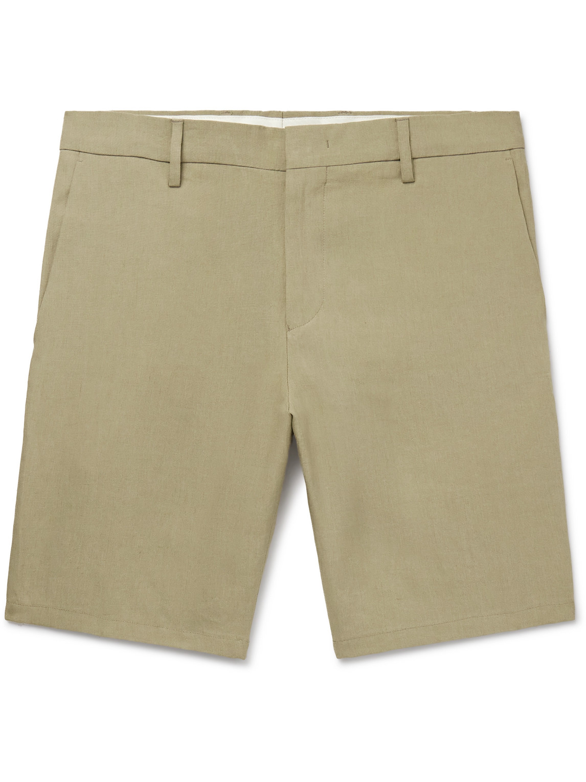 Paul Smith Straight-leg Linen Shorts In Brown