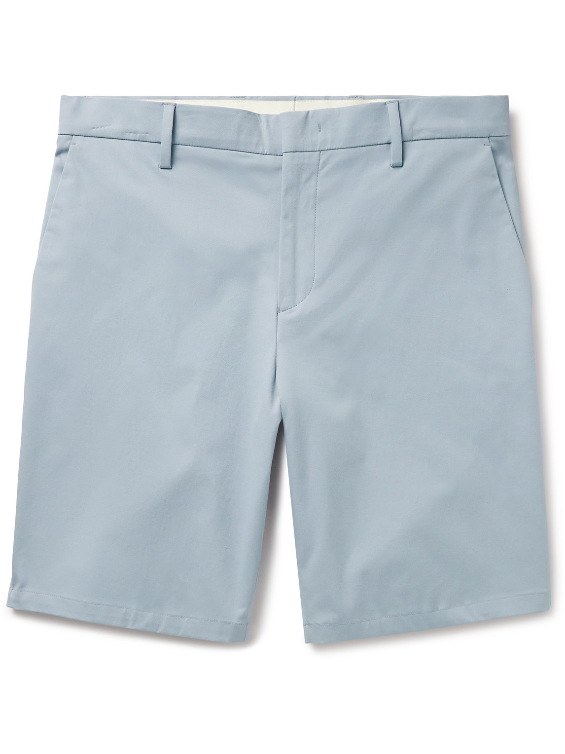Paul Smith Straight-leg Organic Cotton-blend Twill Shorts In Blue