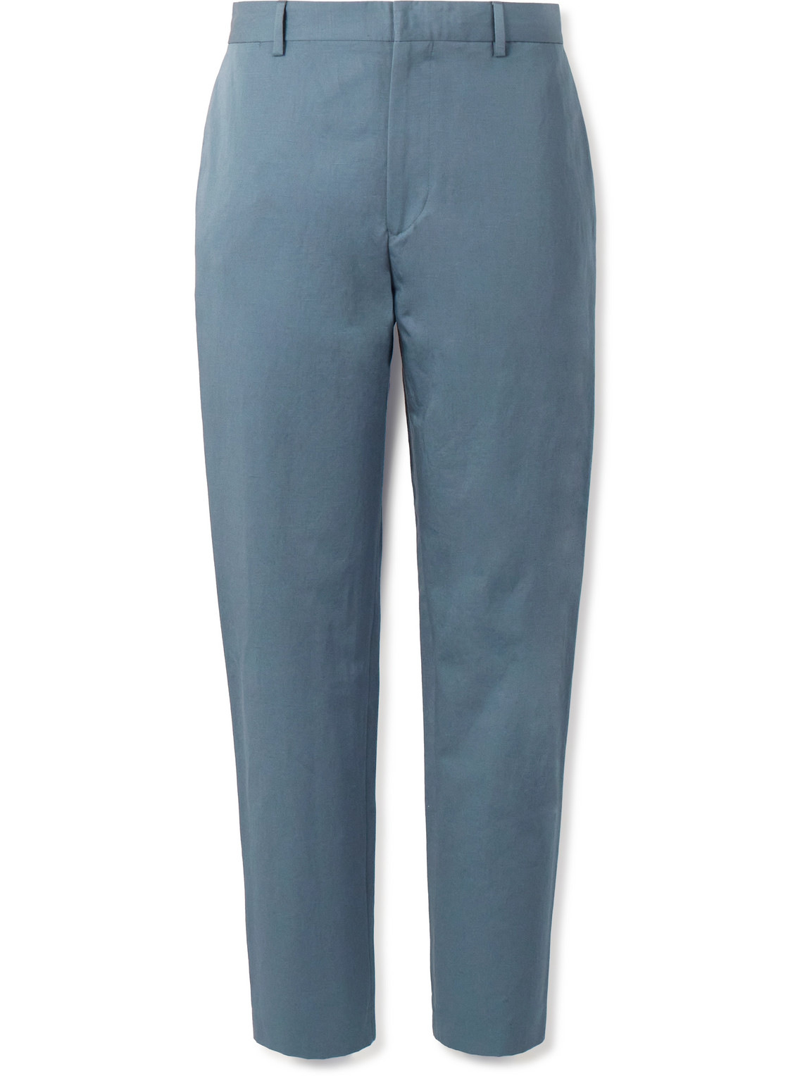 Paul Smith Straight-leg Cotton And Linen-blend Trousers In Blue