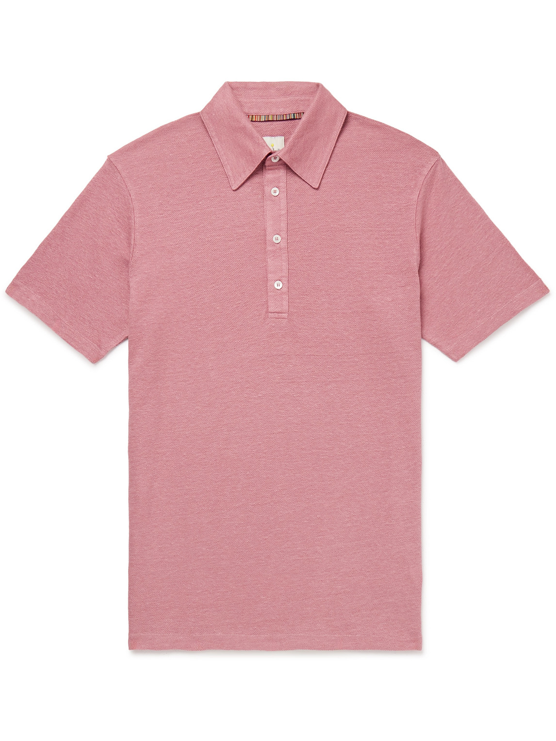 Paul Smith Linen Polo Shirt In Pink