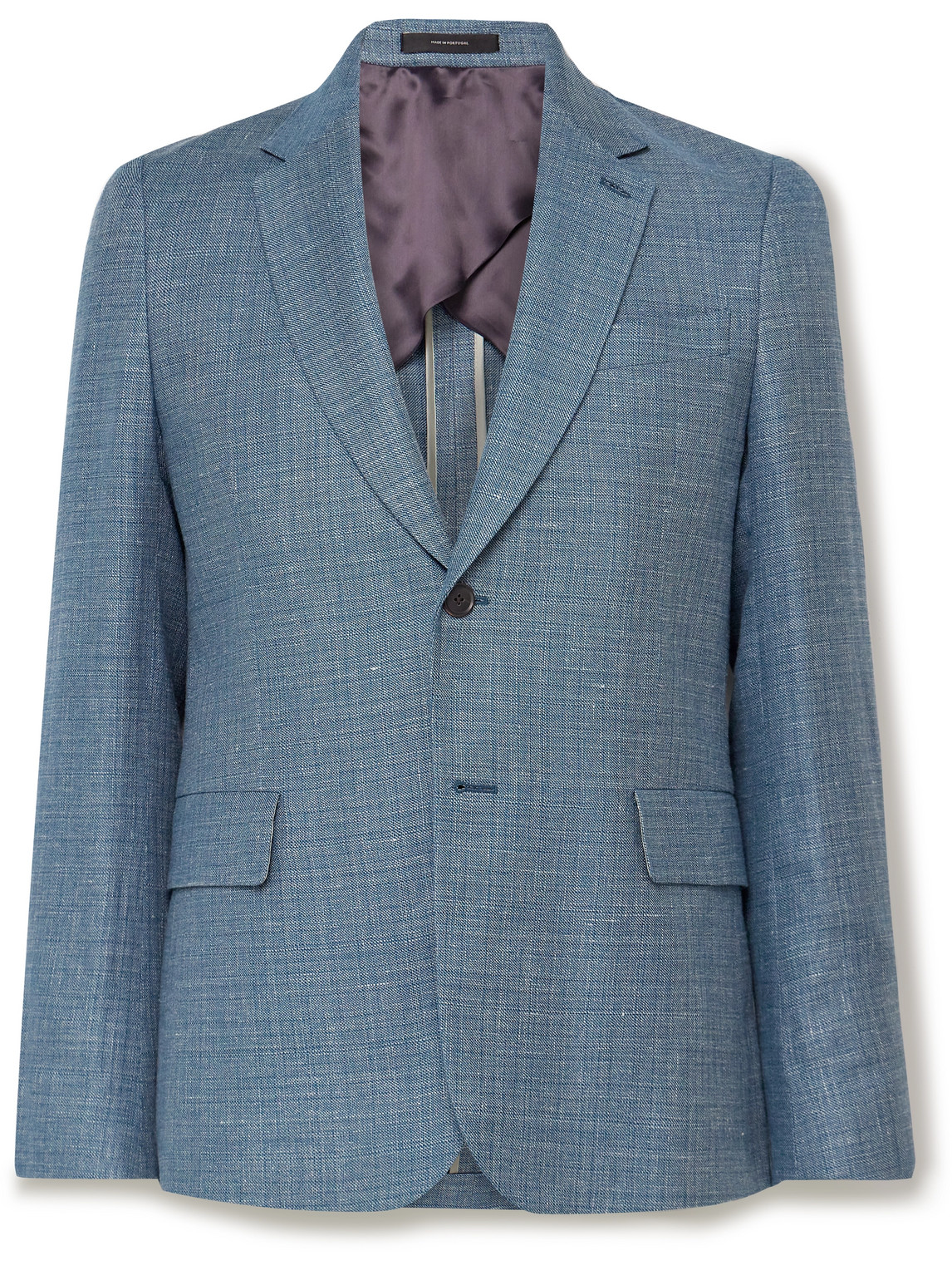 Paul Smith Slim-fit Linen And Wool-blend Blazer In Blue