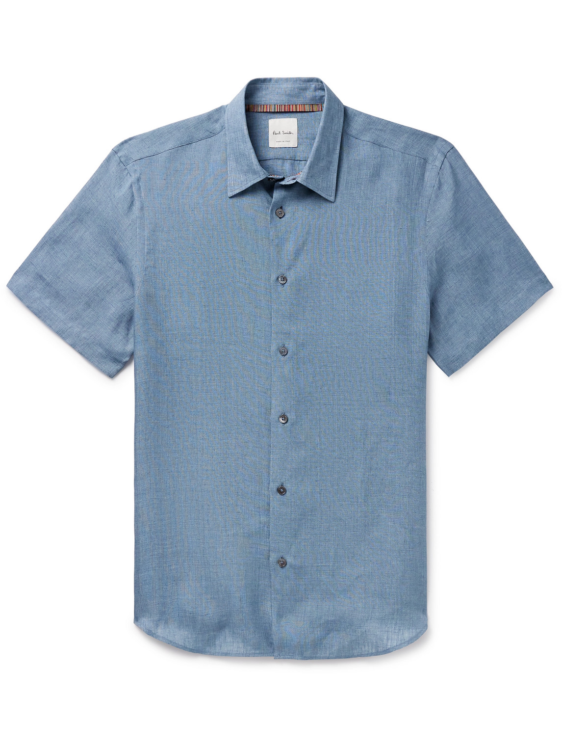 Paul Smith Slim-fit Linen Shirt In Blue