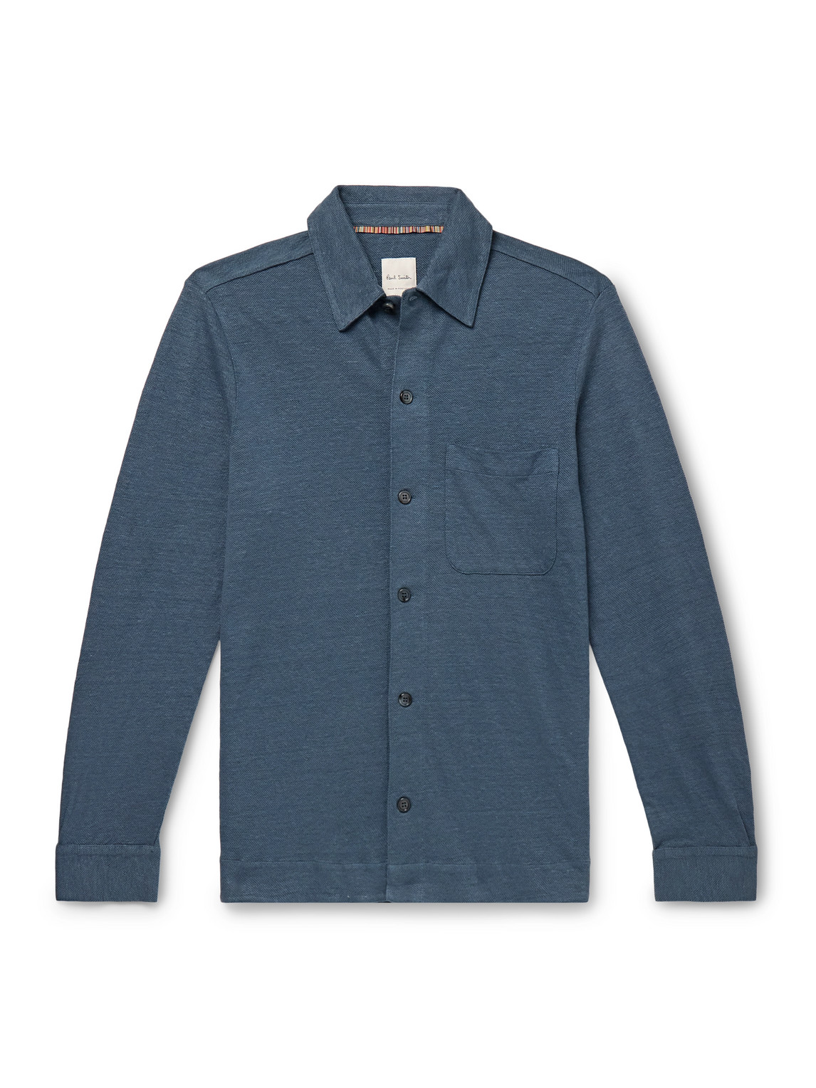 Paul Smith Linen-piqué Shirt In Blue