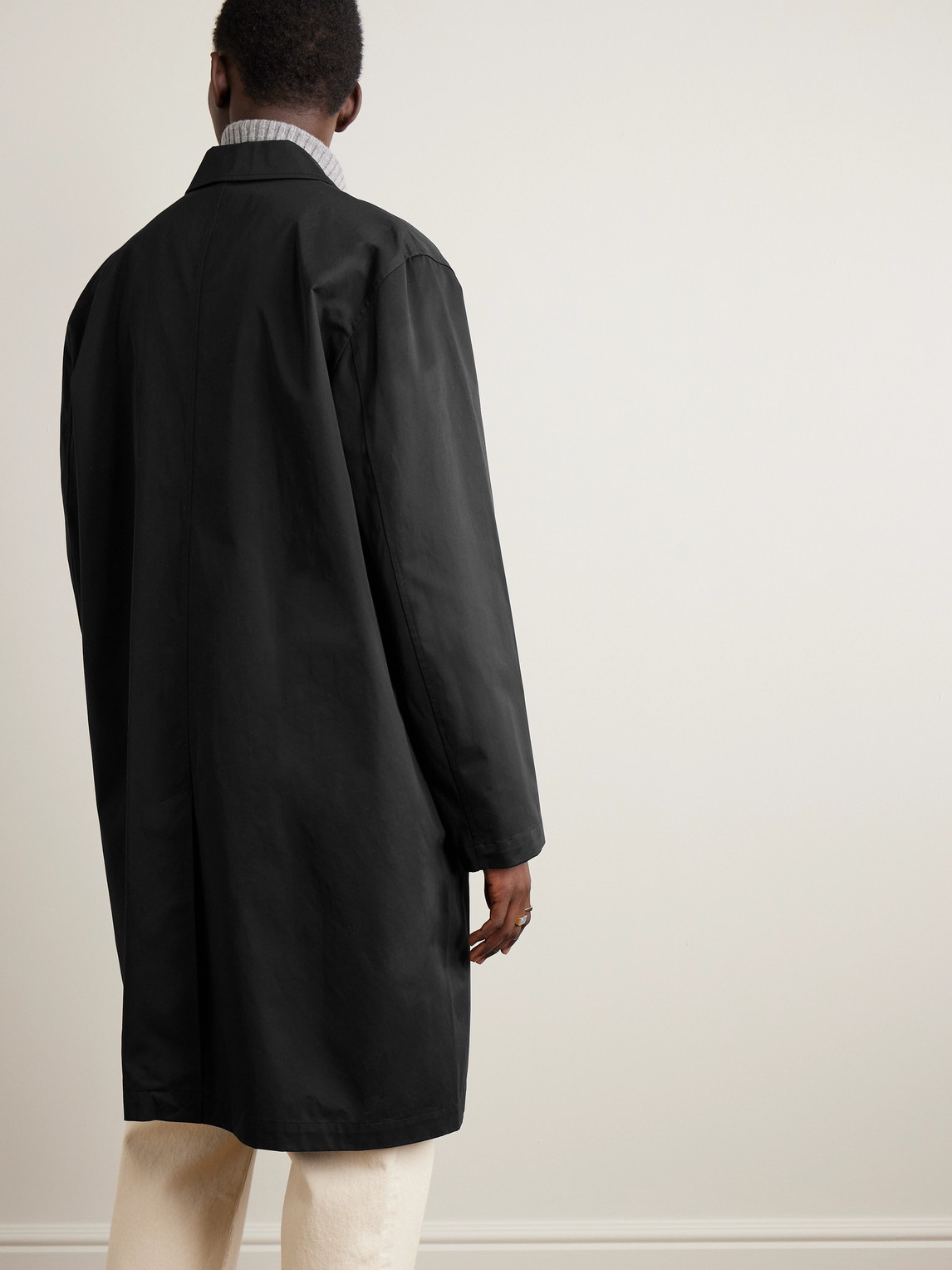 Shop Rohe Cotton-gabardine Coat In Black