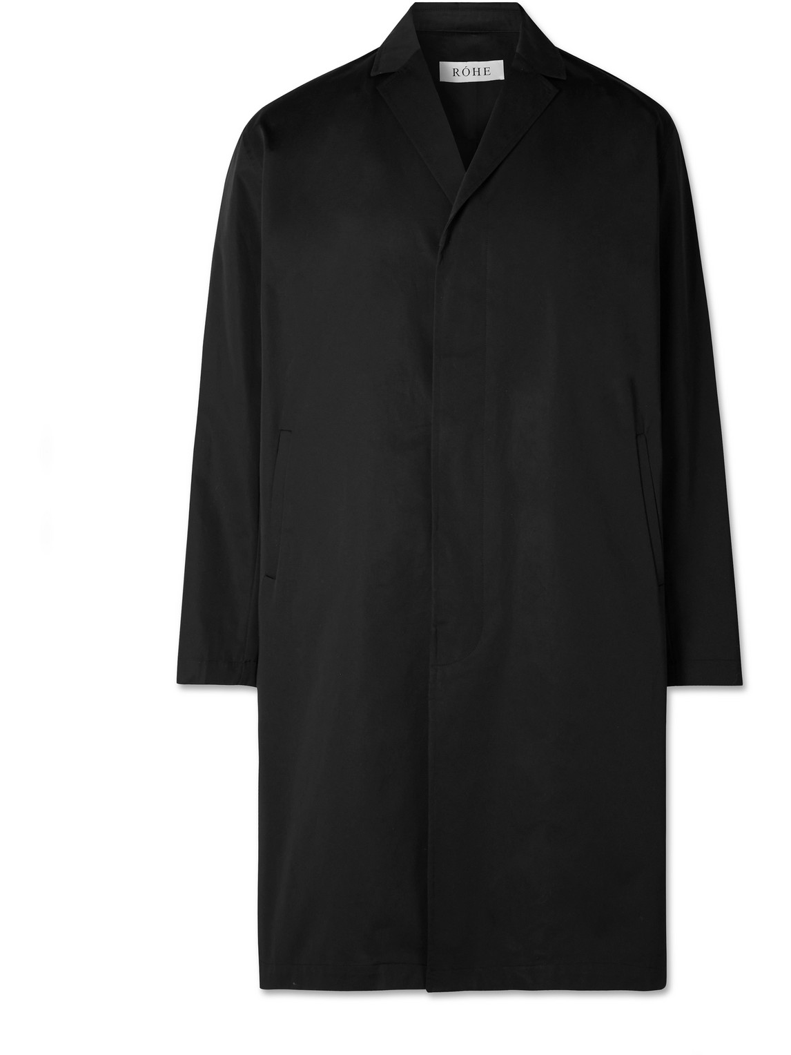 Shop Rohe Cotton-gabardine Coat In Black