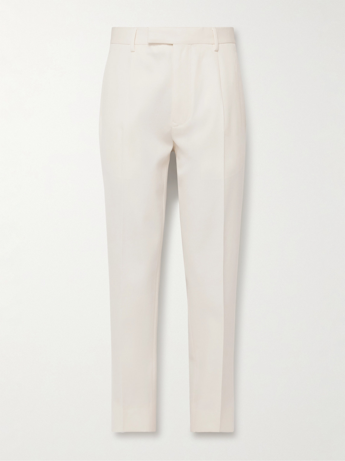Zegna Slim-Fit Pleated Cotton and Wool-Blend Twill Trousers - Men