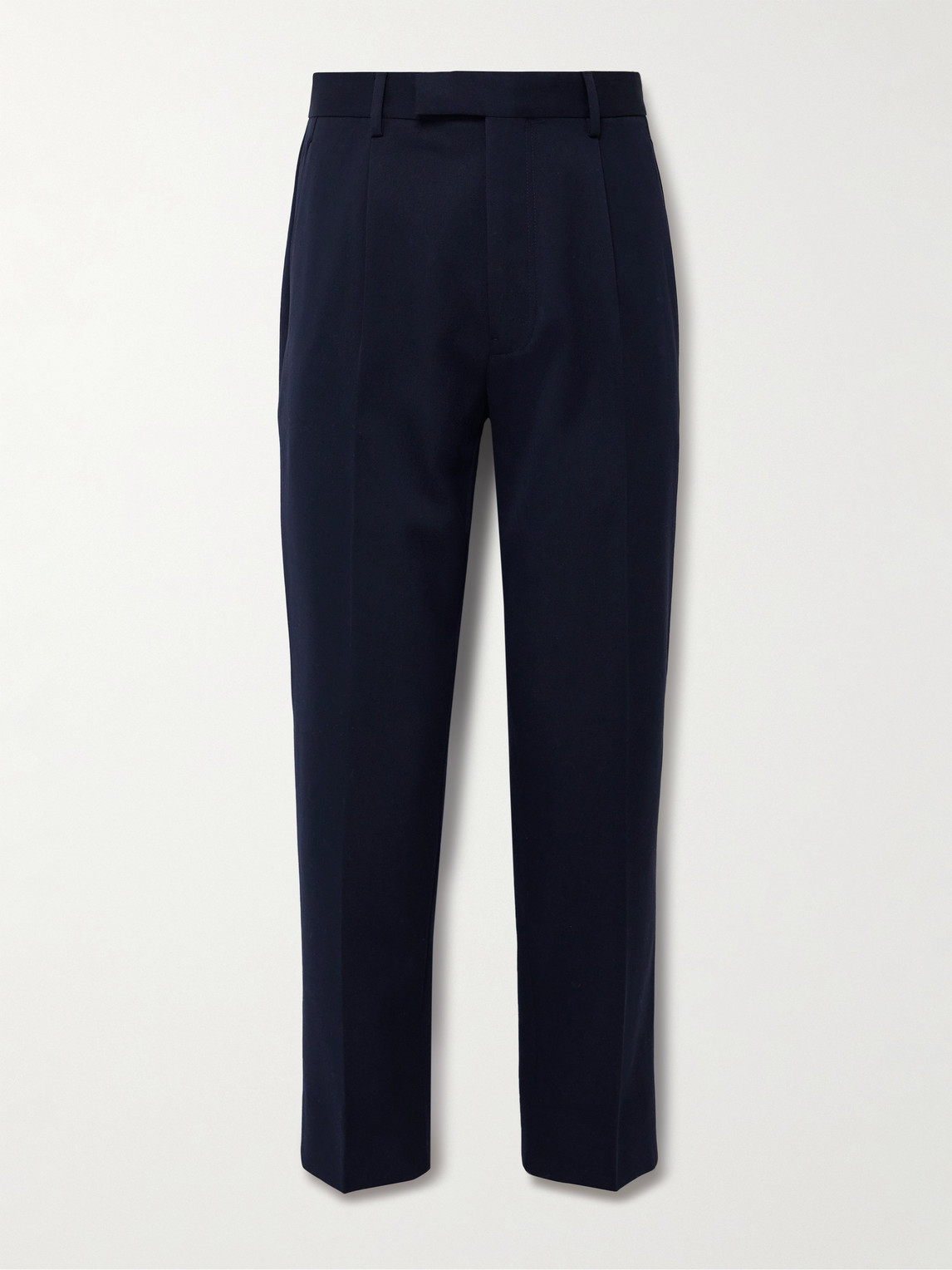 Zegna Slim-Fit Pleated Cotton and Wool-Blend Twill Trousers - Men