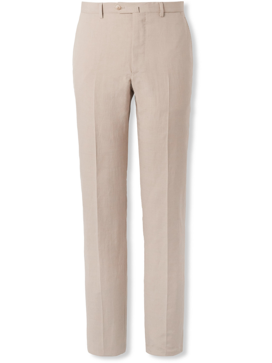 Slim-Fit Tapered Slub Silk and Linen-Blend Suit Trousers