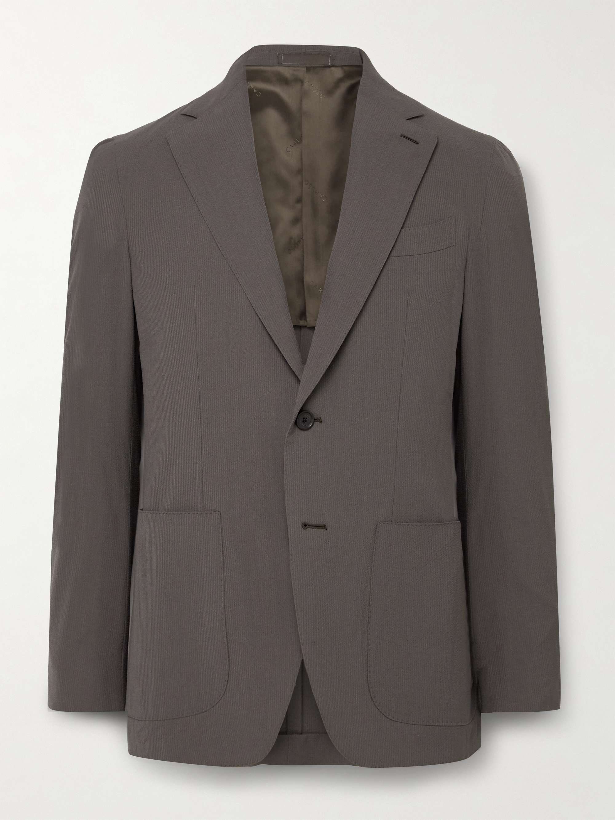 CARUSO Aida Super 150s Wool and Silk-Blend Seersucker Suit Jacket for ...