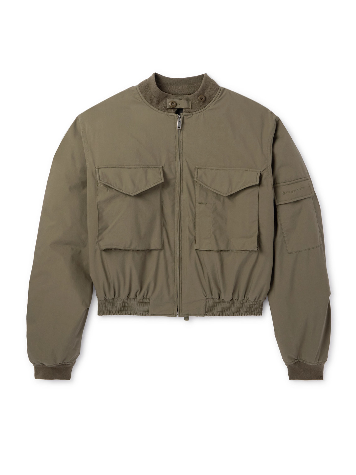 Shop Givenchy Cotton-blend Shell Bomber Jacket In Green