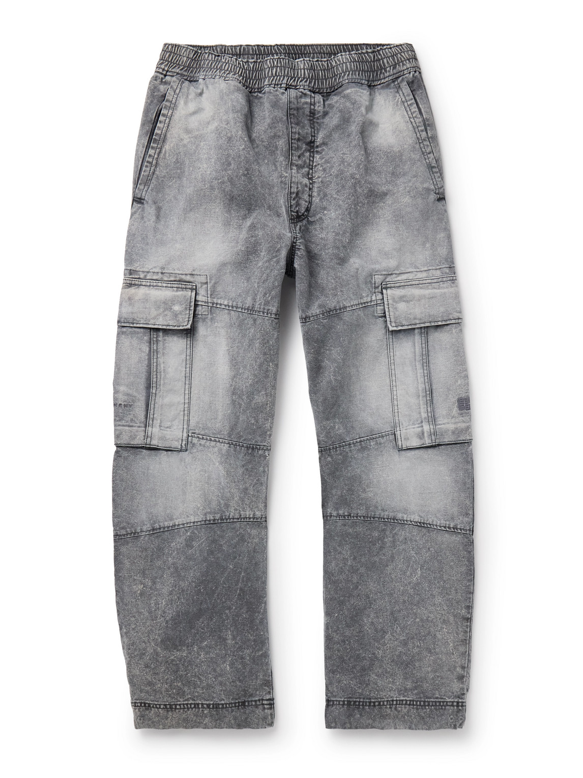 Shop Givenchy Straight-leg Panelled Cargo Trousers In Gray