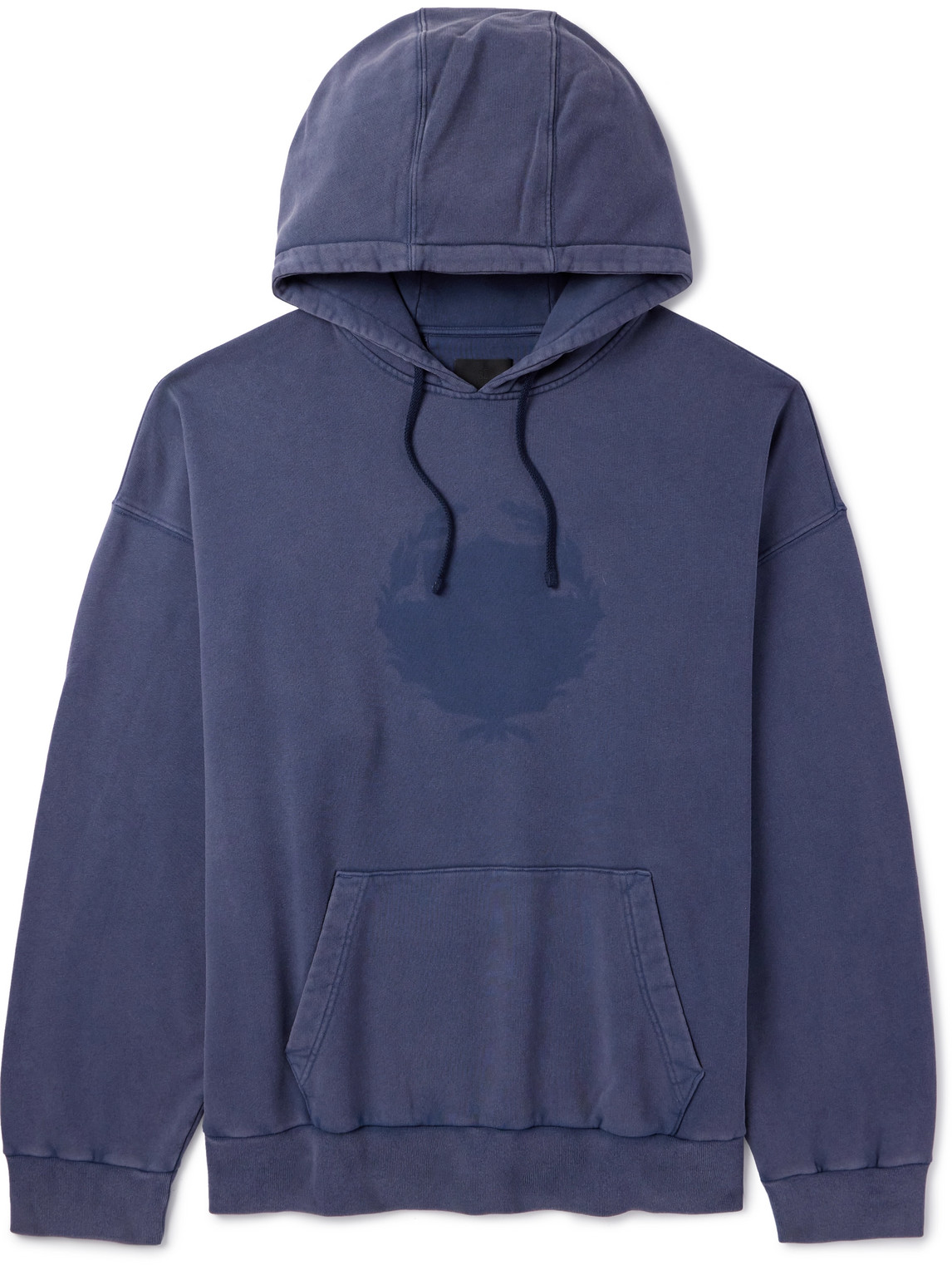 Givenchy Oversized Logo-print Cotton-jersey Hoodie In Blue