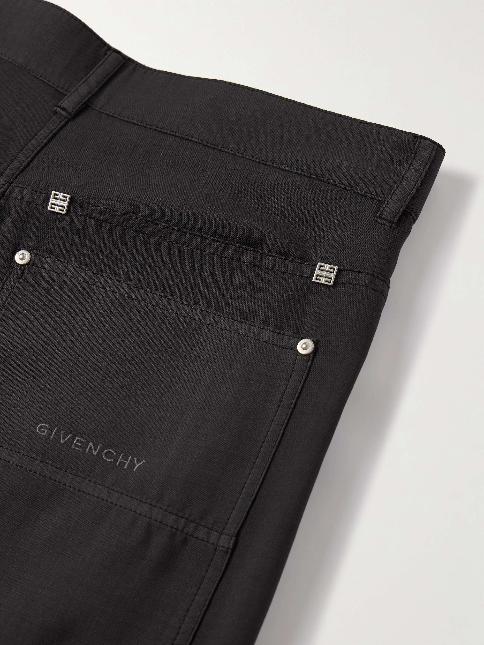 GIVENCHY Straight-Leg Logo-Embellished Wool-Blend Twill