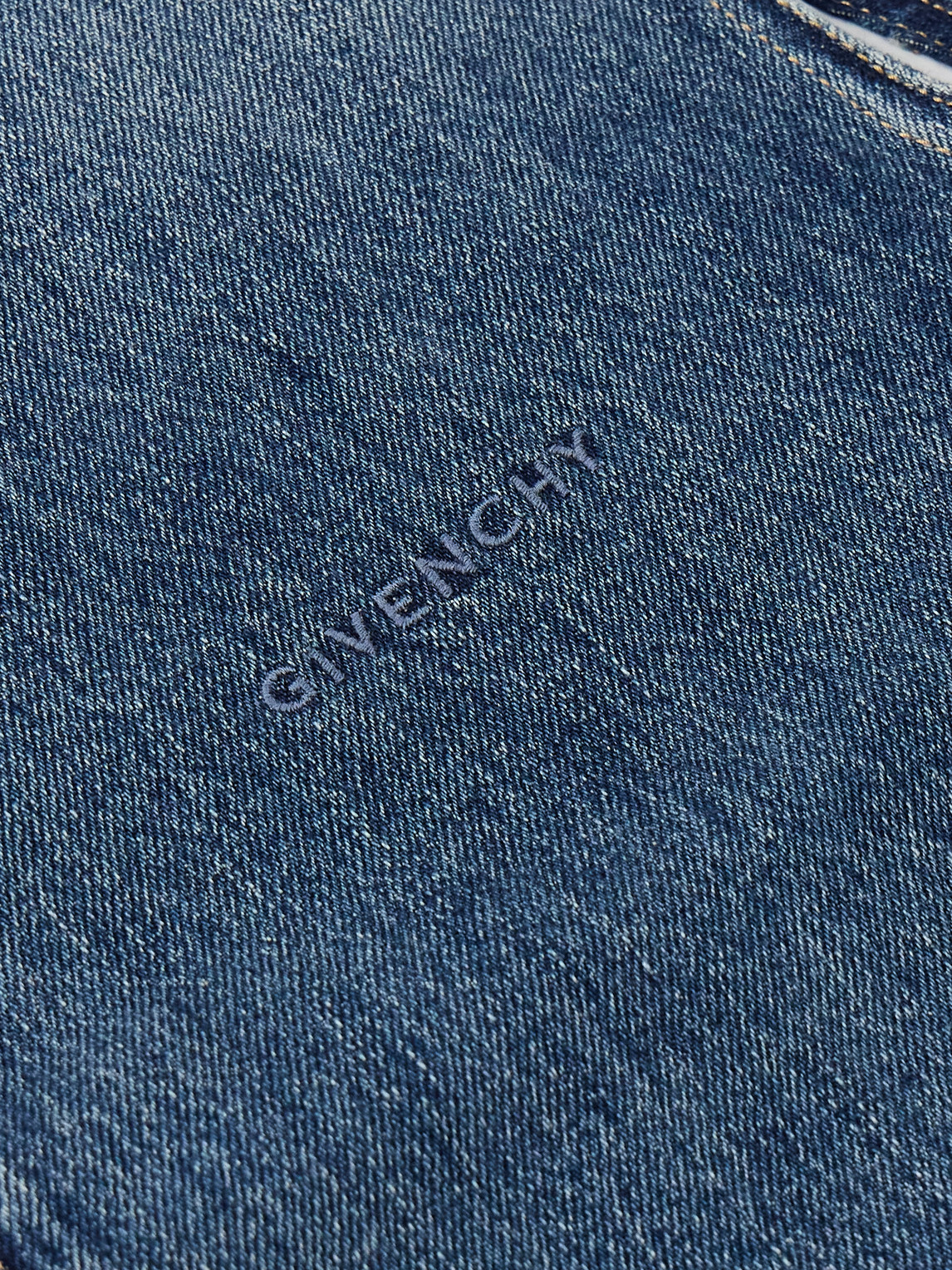 Shop Givenchy Logo-embroidered Denim Gilet In Blue