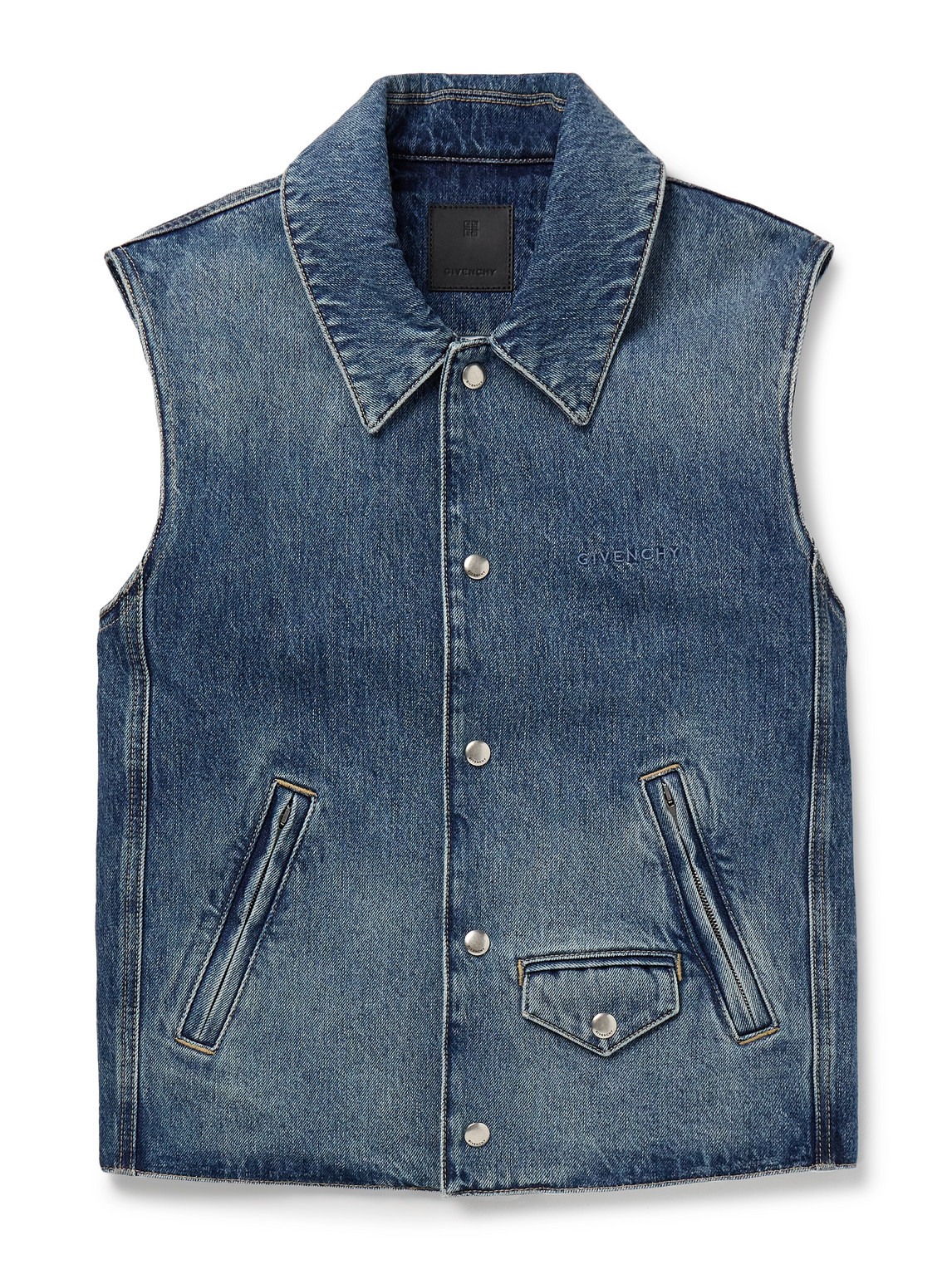 Logo-Embroidered Denim Gilet