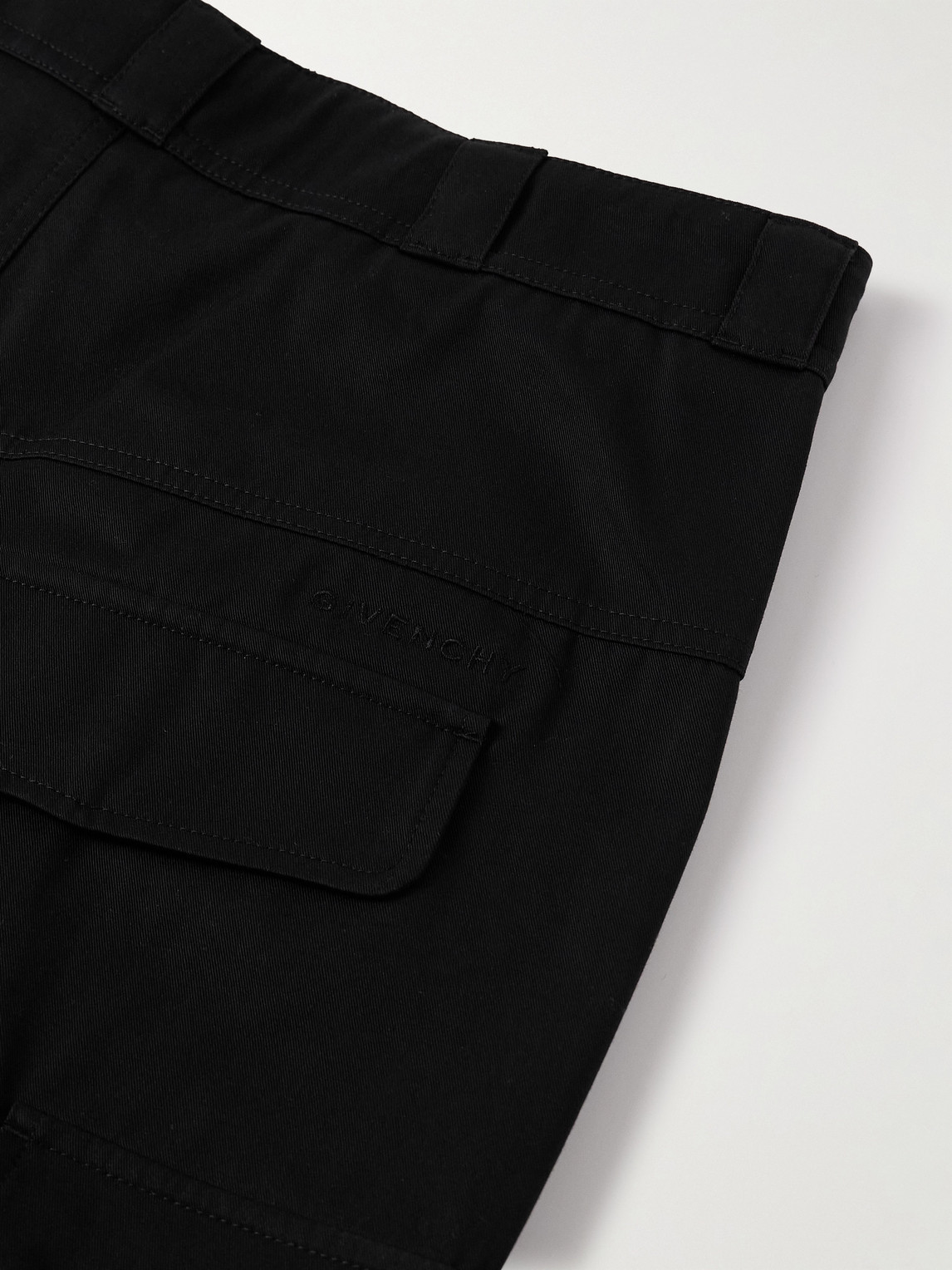 Shop Givenchy Wide-leg Embellished Cotton-twill Cargo Trousers In Black