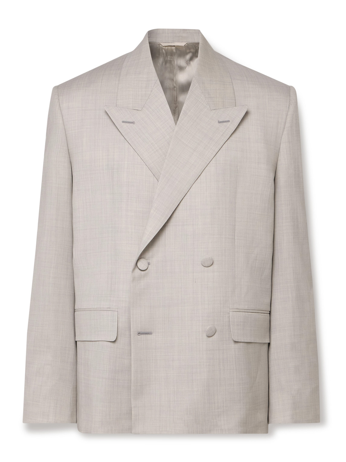 Givenchy Double-breasted Wool-twill Blazer In Gray