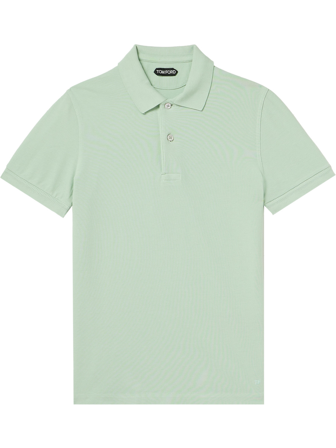 Shop Tom Ford Cotton-piqué Polo Shirt In Green