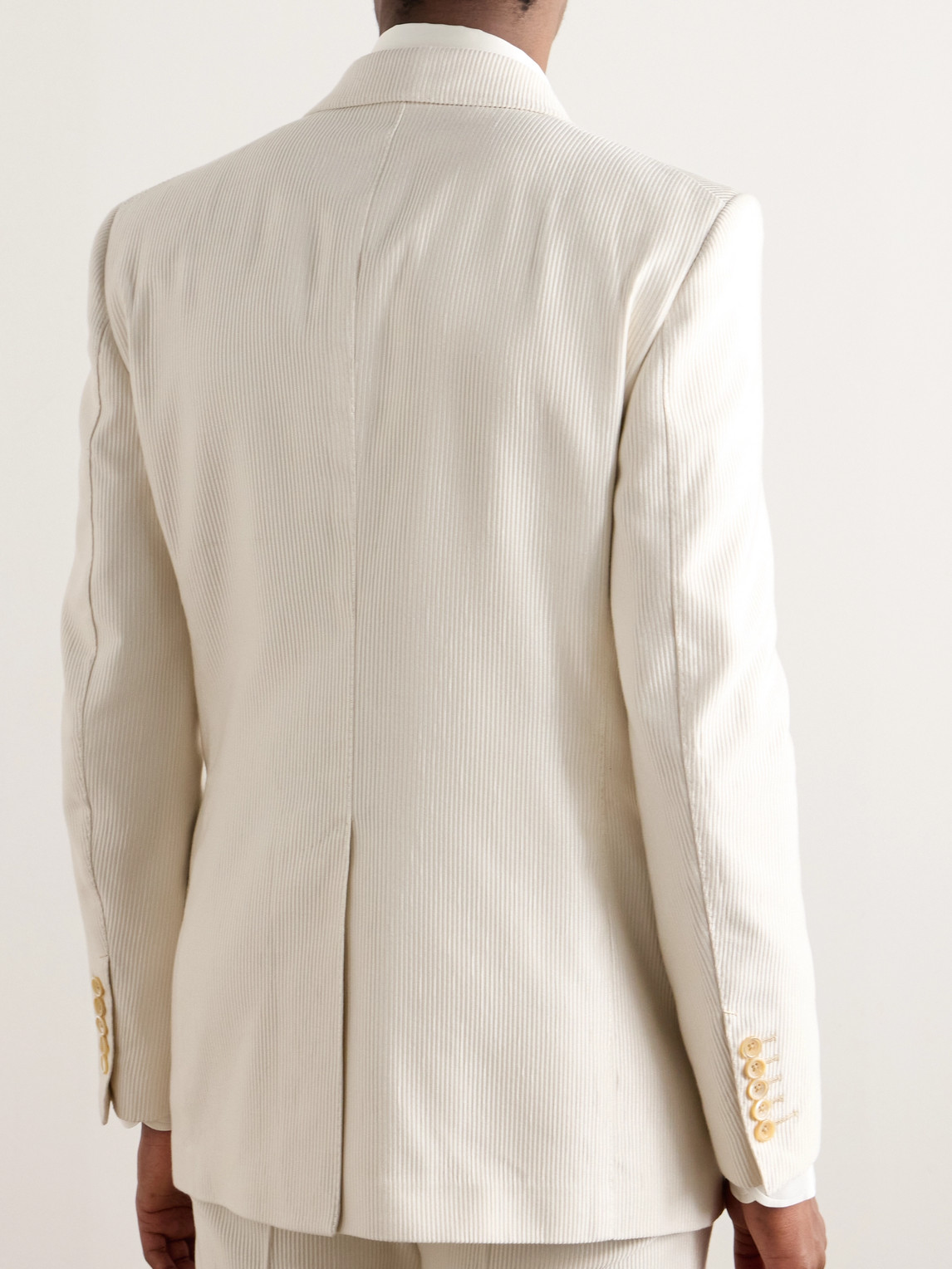  Tom Ford - Atticus Double-breasted Cotton And Silk-blend Corduroy Suit Jacket - Men - Neutrals - It 48 
