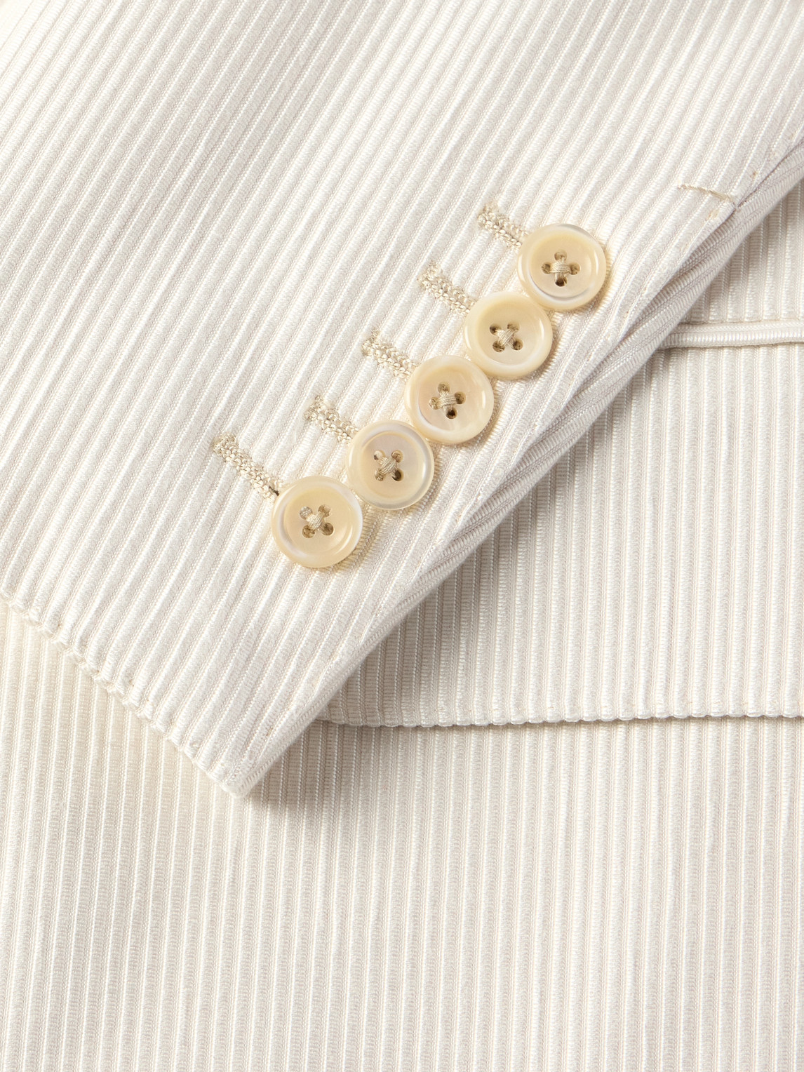  Tom Ford - Atticus Double-breasted Cotton And Silk-blend Corduroy Suit Jacket - Men - Neutrals - It 48 