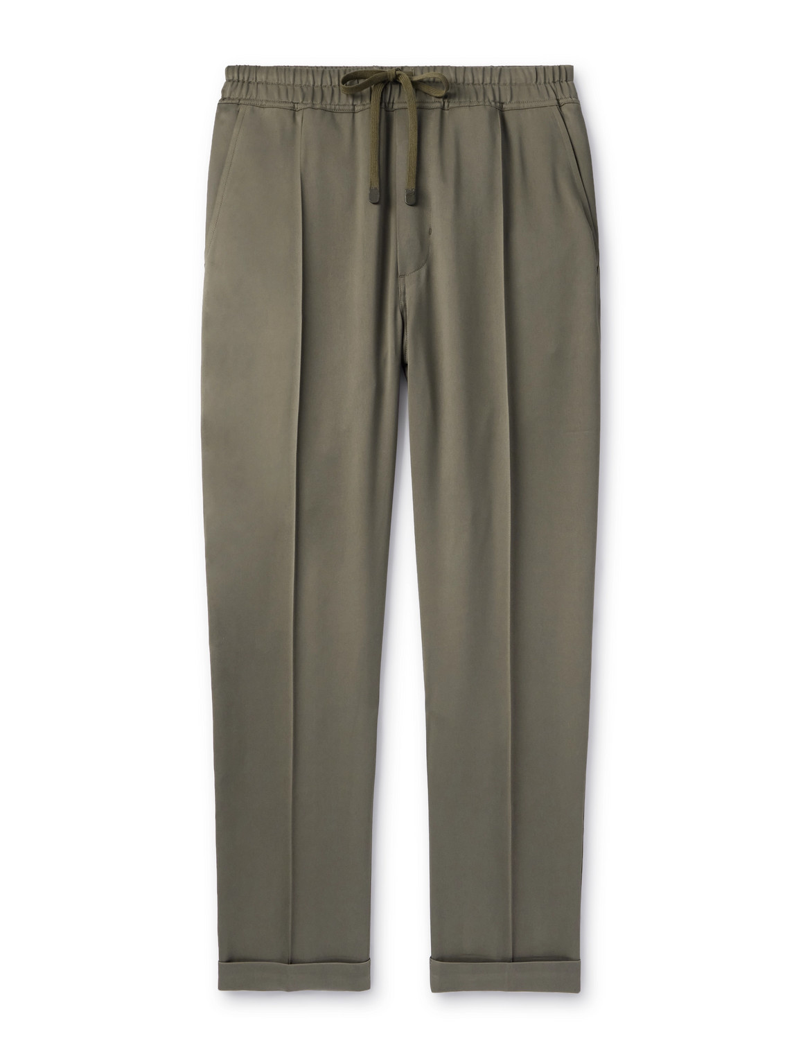 Tom Ford Straight-leg Woven Drawstring Trousers In Green