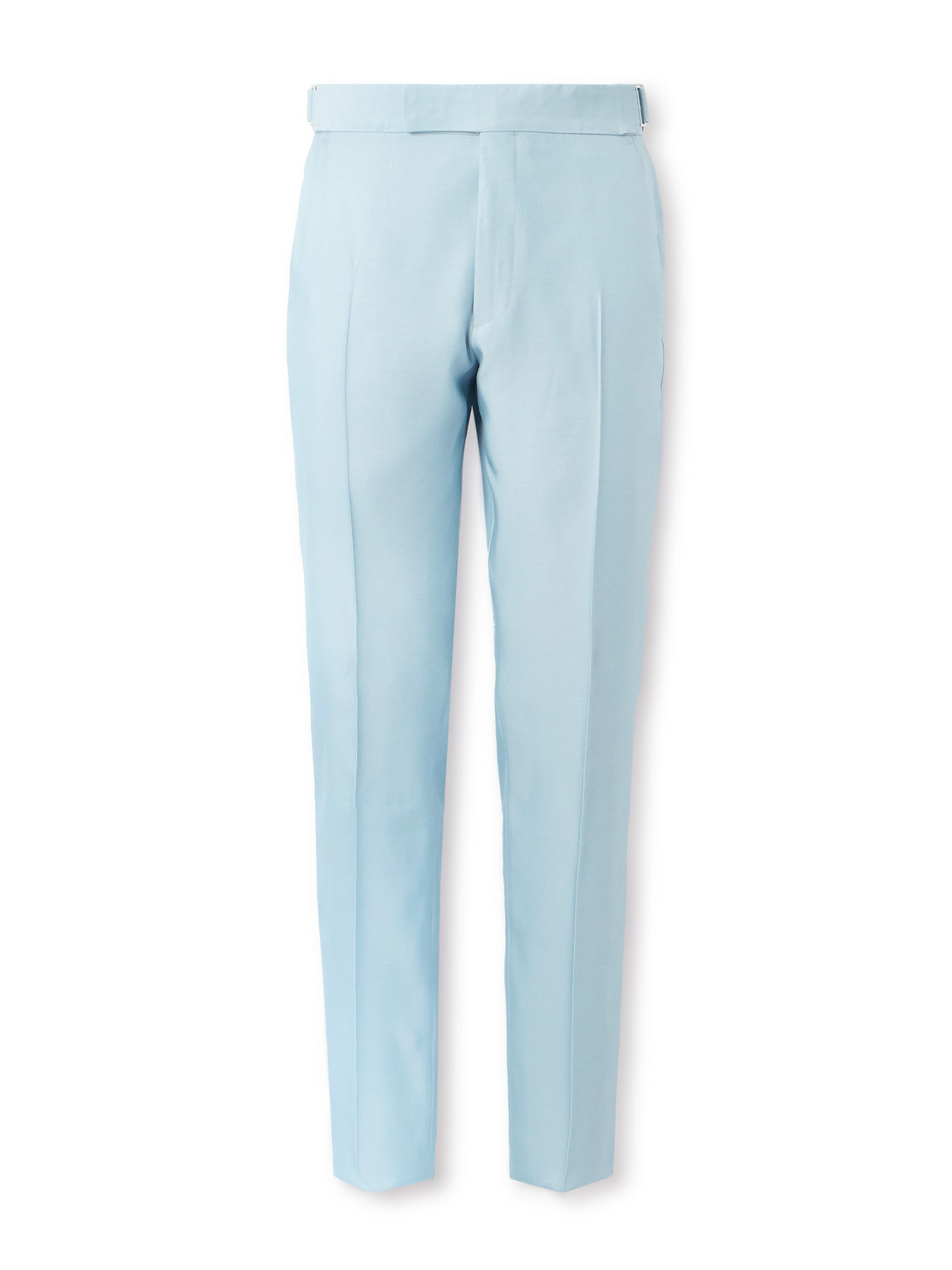 Tom Ford Atticus Slim-fit Tapered Silk-twill Suit Trousers In Blue