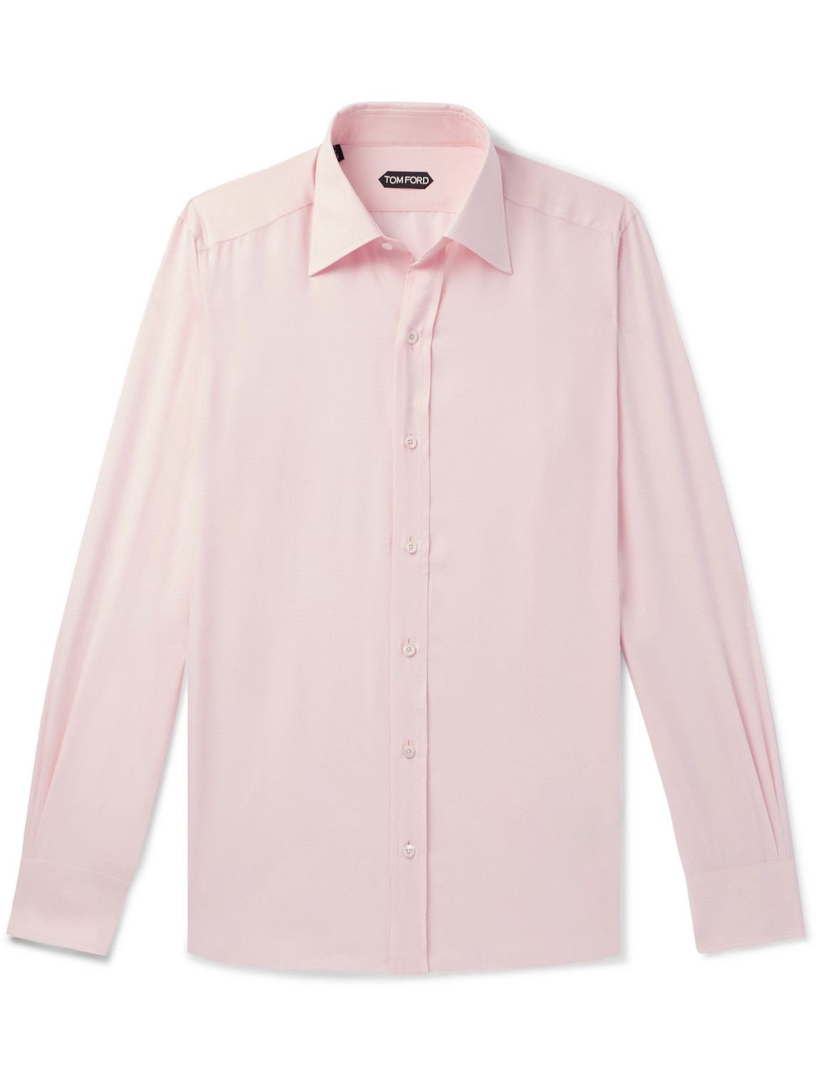 Shop Tom Ford Cutaway-collar Silk-poplin Shirt In Pink