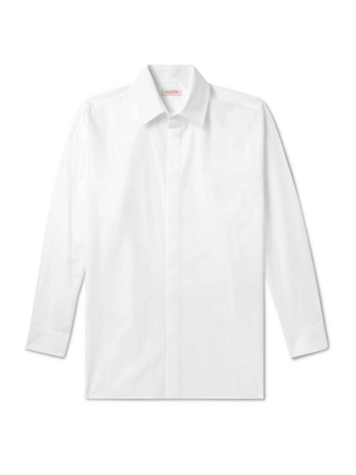 Valentino Cotton-poplin Shirt In White