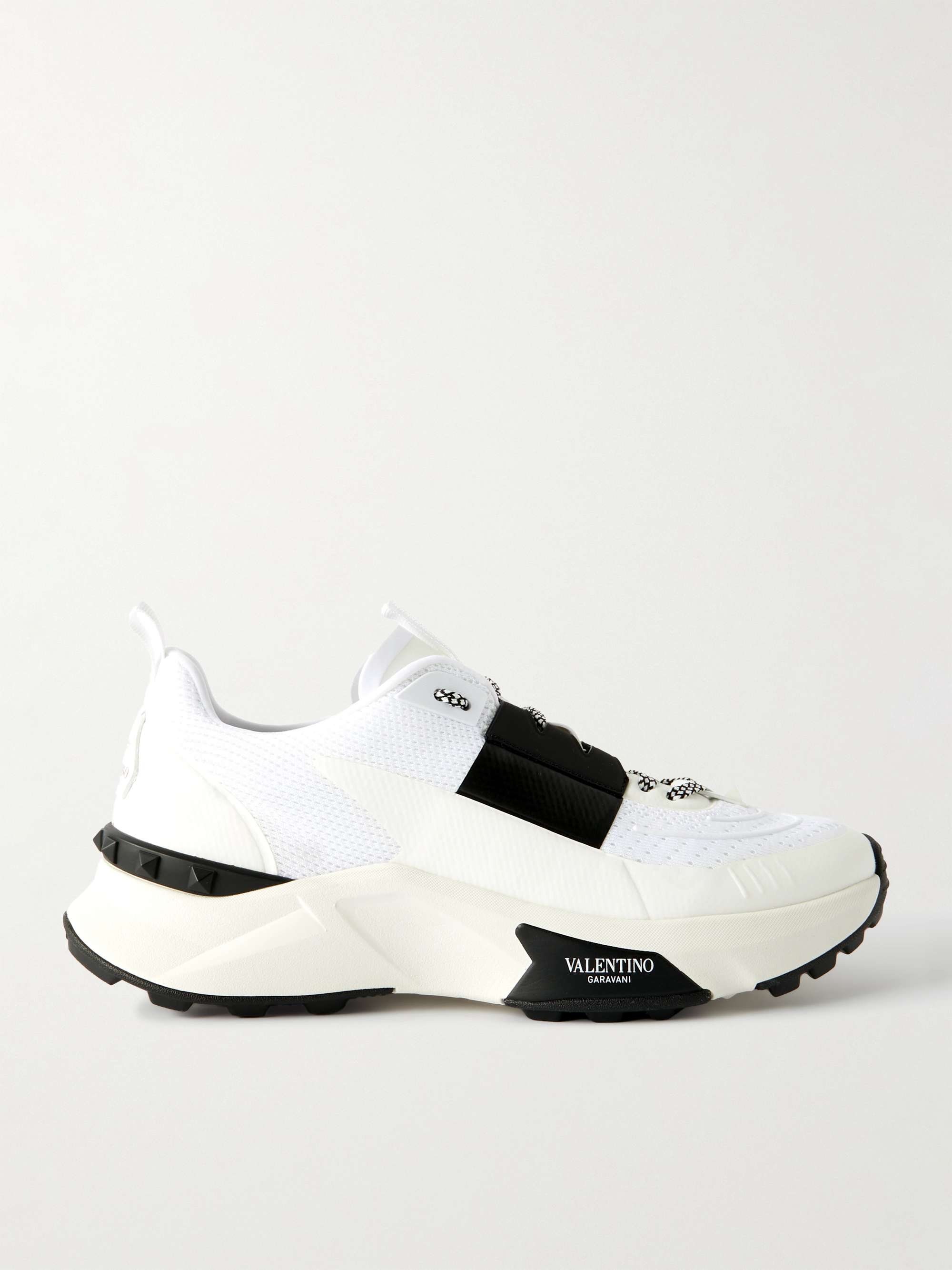 VALENTINO GARAVANI True Act Leather-Trimmed Mesh and Rubber Sneakers ...