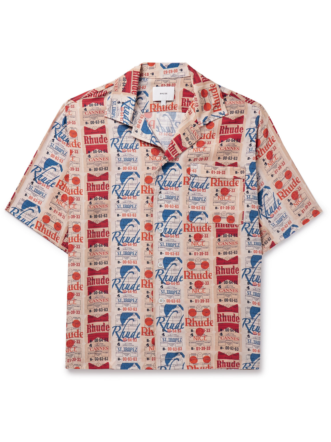 Shop Rhude Voyage Camp-collar Printed Silk-twill Shirt In Multi