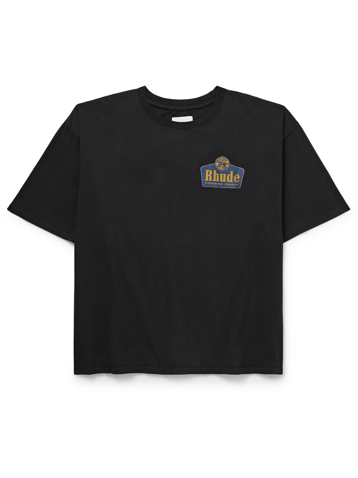 Rhude Logo-print Cotton-jersey T-shirt In Black