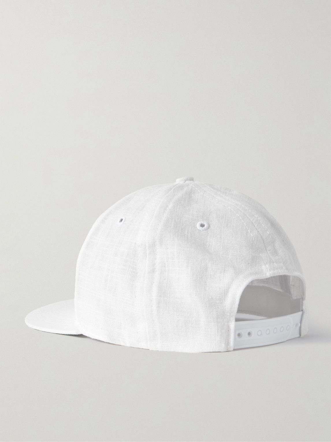  Rhude - Azur Logo-embroidered Linen Baseball Cap - Men - White 