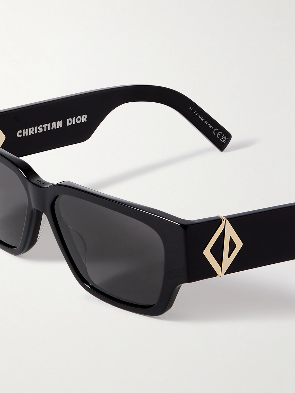 Dior Cd Diamond S5i D-frame Acetate And Silver-tone Sunglasses In Black