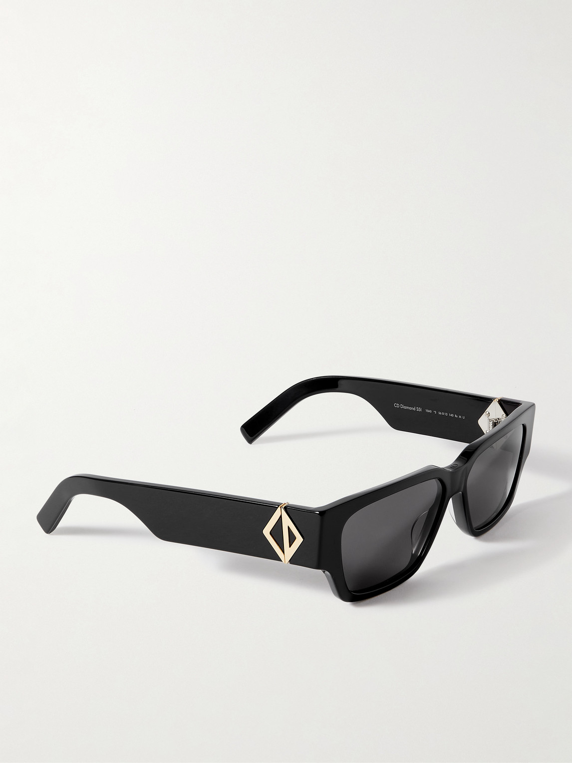 Dior Cd Diamond S5i D-frame Acetate And Silver-tone Sunglasses In Black