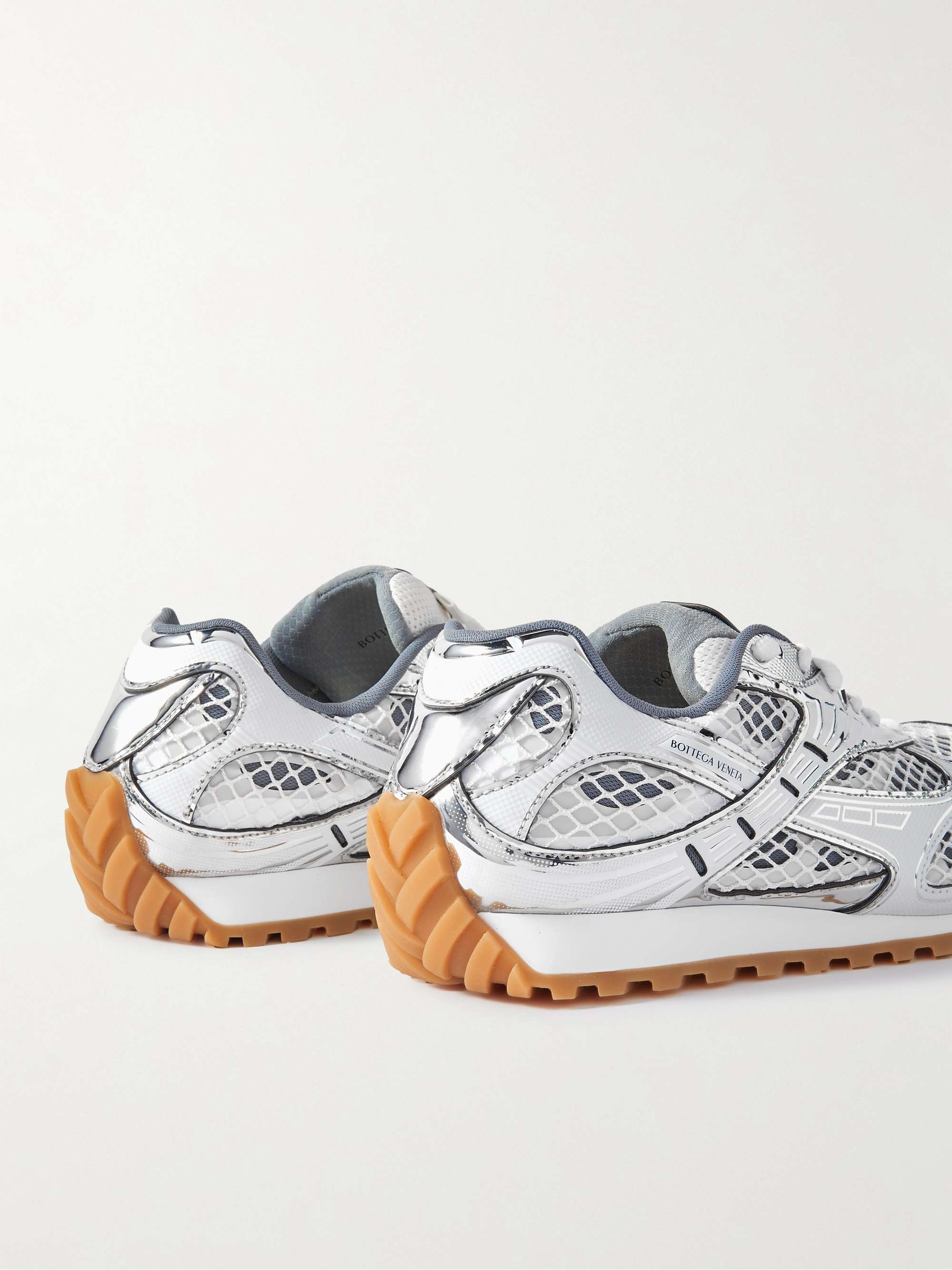 BOTTEGA VENETA Orbit メタリックラバー＆メッシュ スニーカー